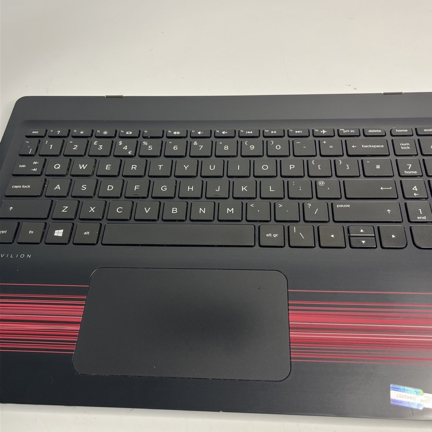 Genuine HP Pavilion 15-BK Series 15-BK060SA Palmrest Touchpad Keyboard Black/Red