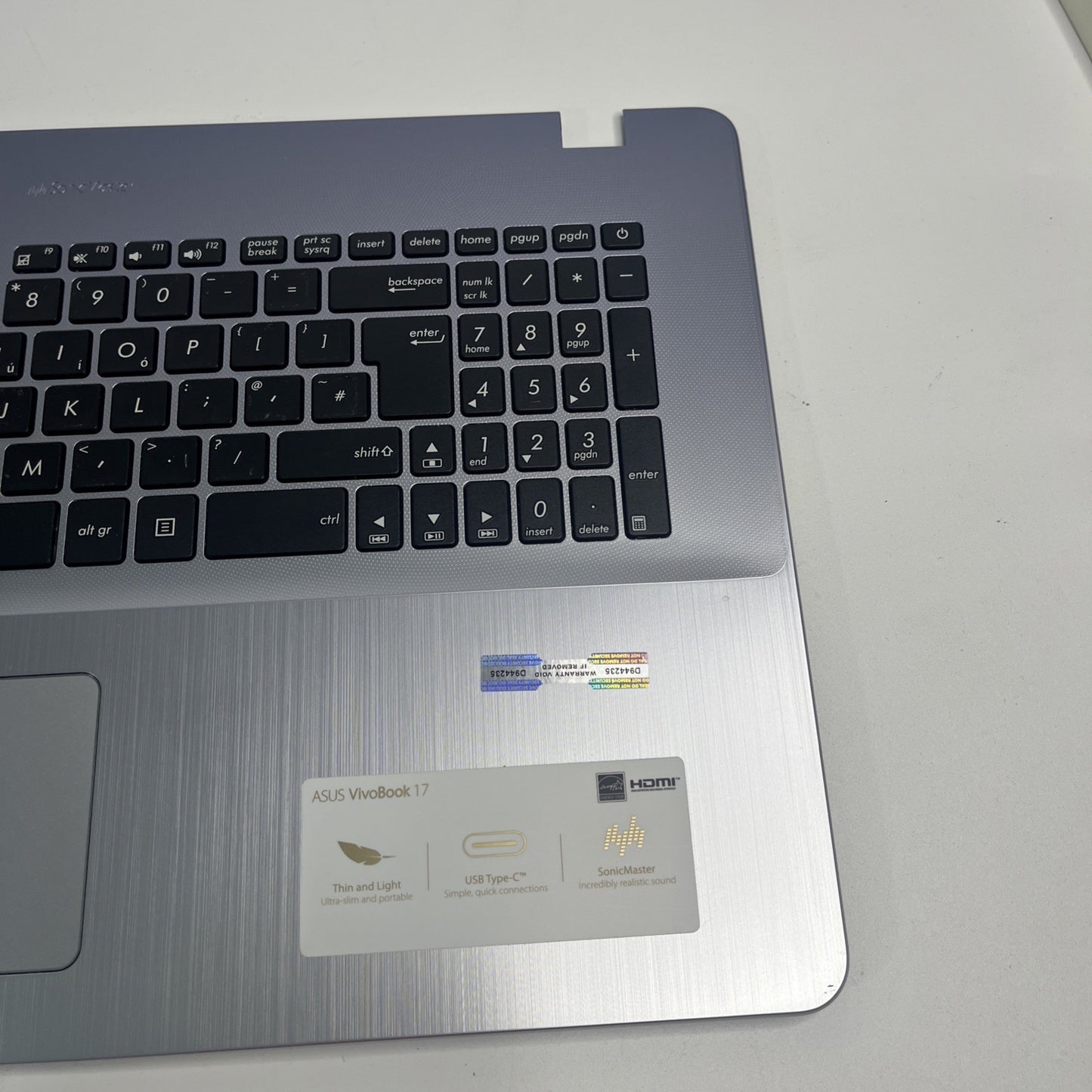 Genuine Asus Vivobook 17 X705m Palmrest UK Keyboard Top Cover 13N1-2FA0A21