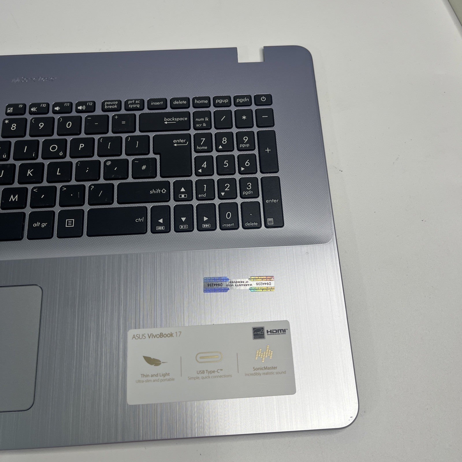 Genuine Asus Vivobook 17 X705m Palmrest UK Keyboard Top Cover 13N1-2FA0A21