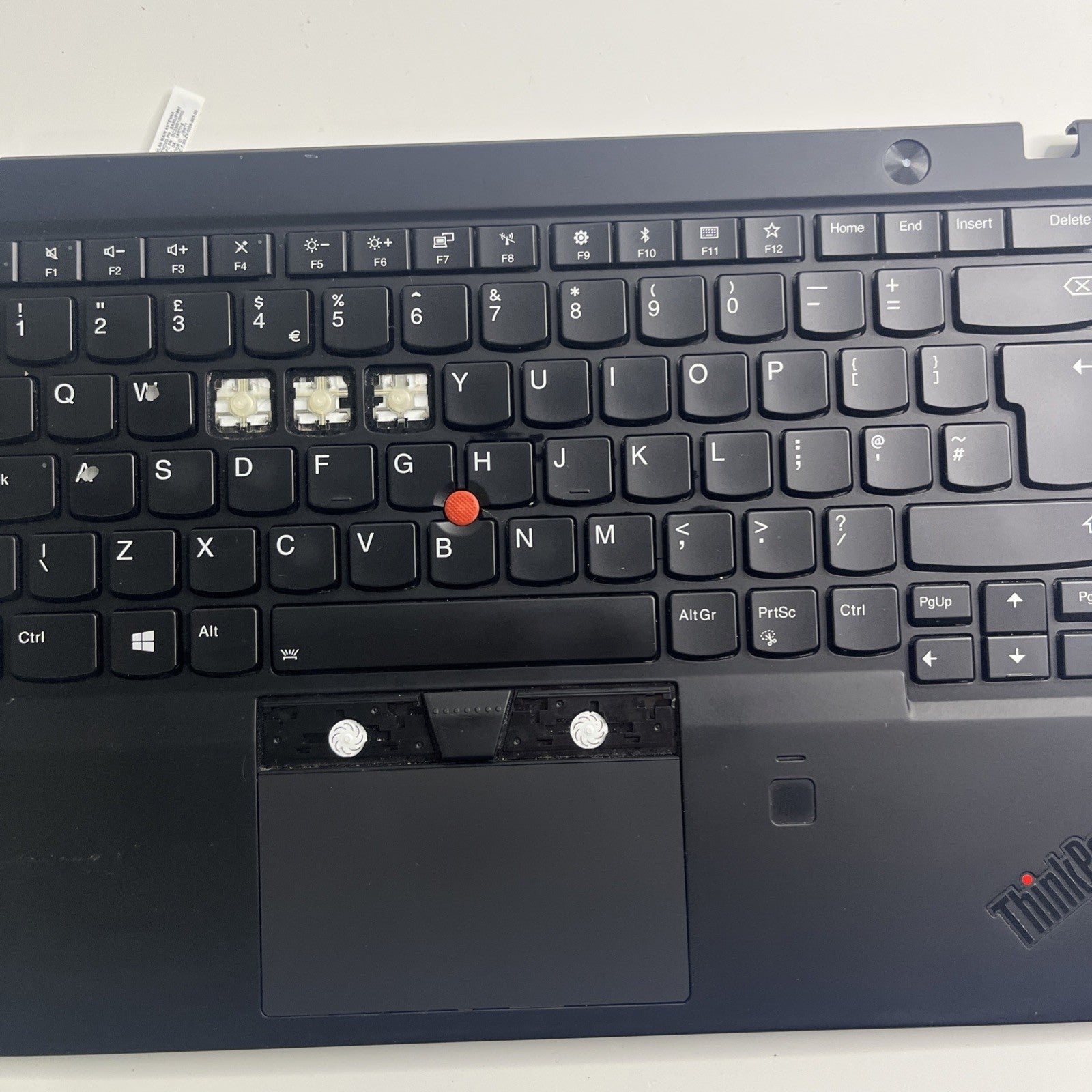 Genuine Lenovo ThinkPad X1 Carbon 6th Gen Complete UK Palmrest. Missing Keys