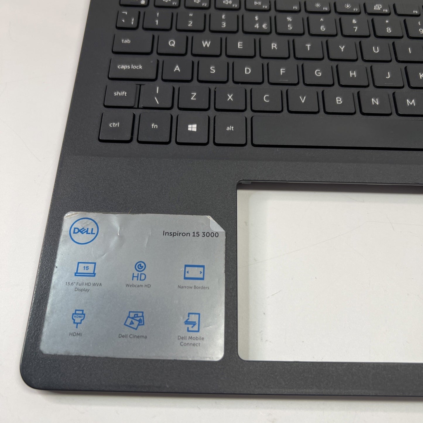 Genuine Dell Inspiron 3505 Palmrest Assembly UK Keyboard 033HPP (SMALL CRACK)