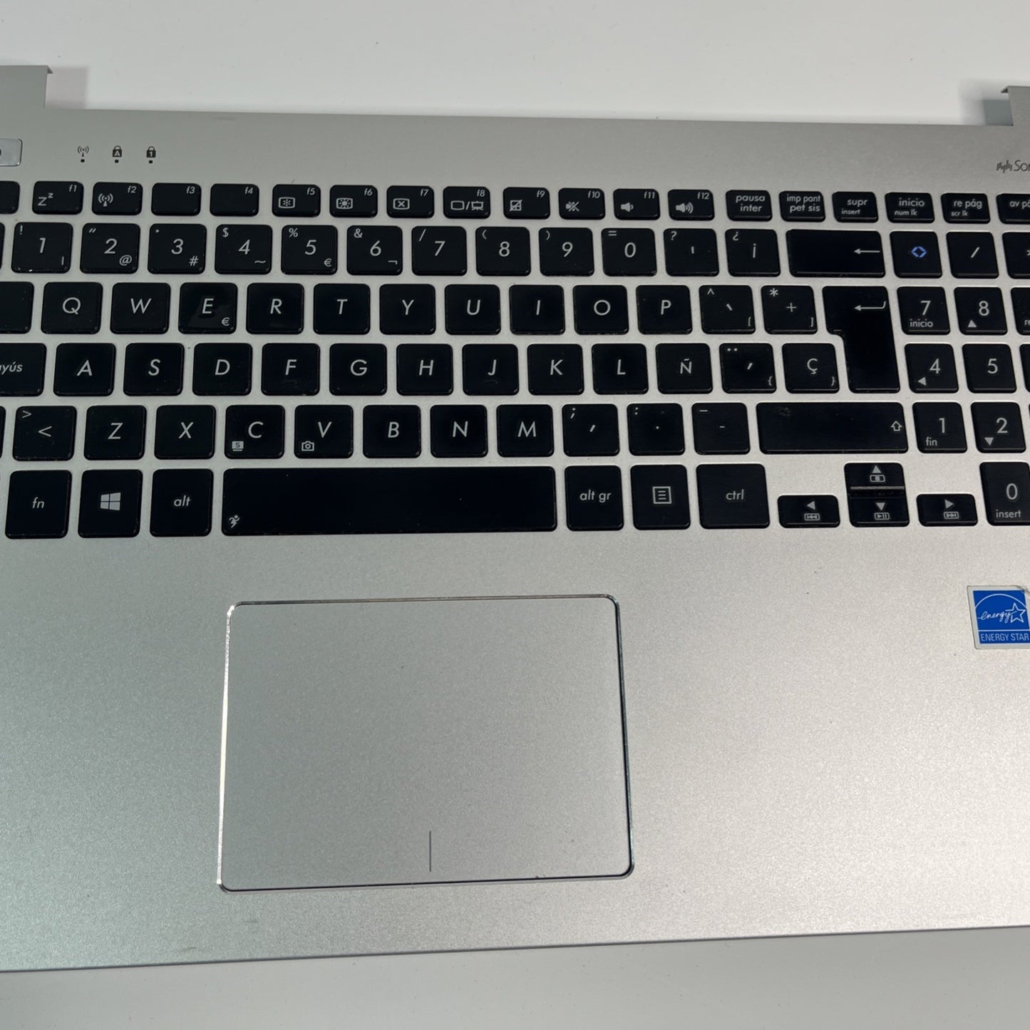 Genuine Silver Asus K551L Complete Palmrest, Keyboard,Usb Board & Spk 13NB0261AM
