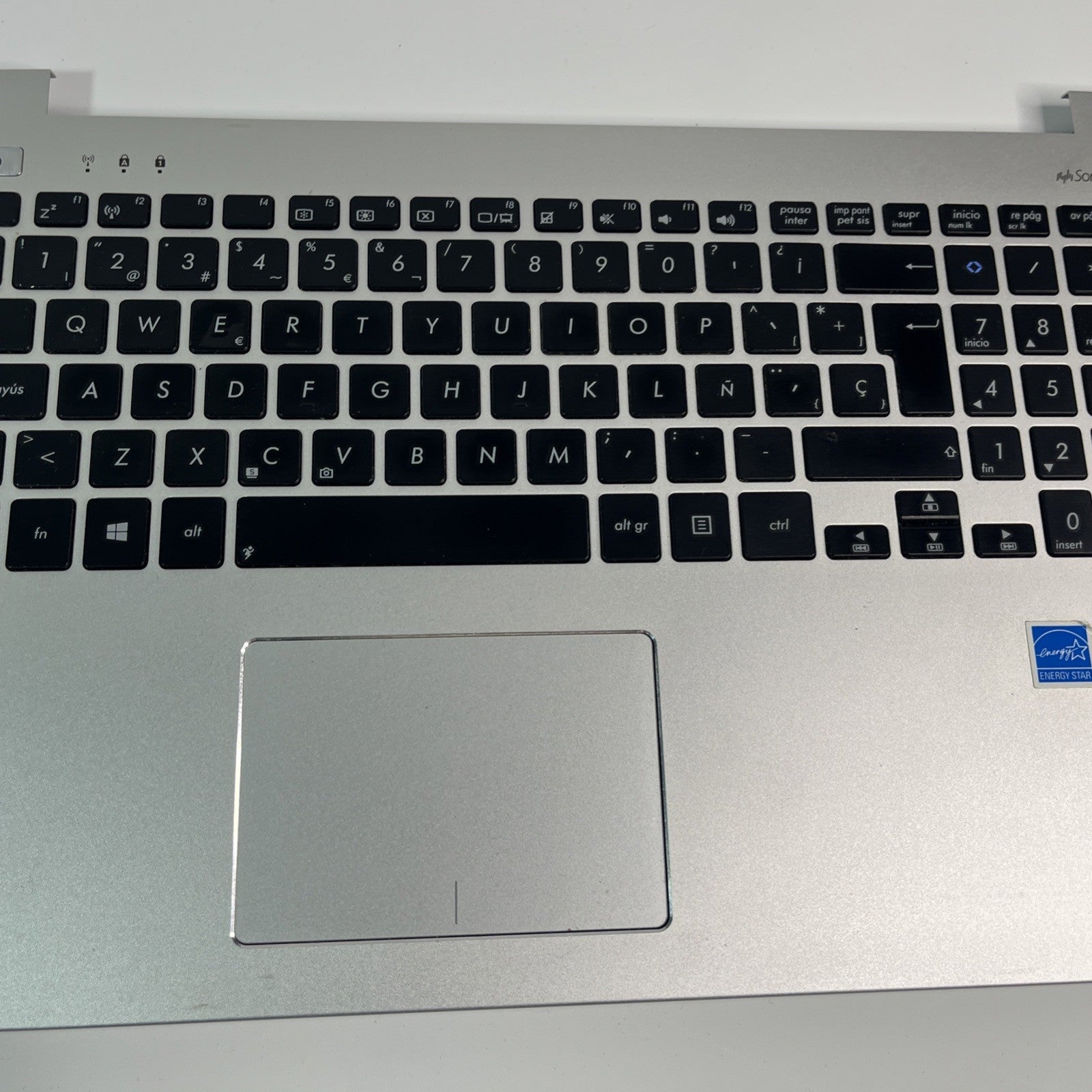 Genuine Silver Asus K551L Complete Palmrest, Keyboard,Usb Board & Spk 13NB0261AM