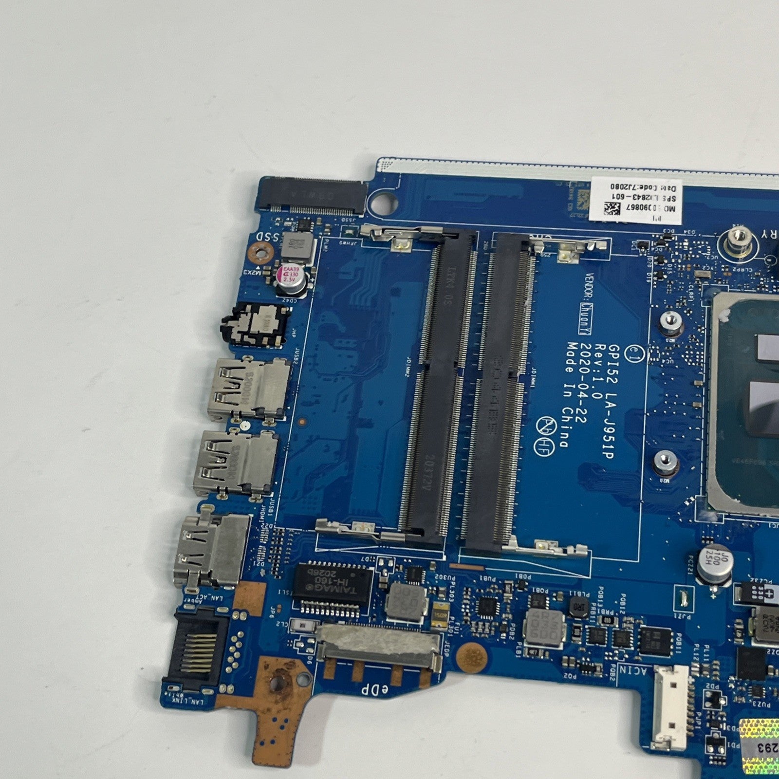 HP Notebook 250 G7 Intel Core i3-1005G1 Motherboard GPI52 LA-J951P Faulty