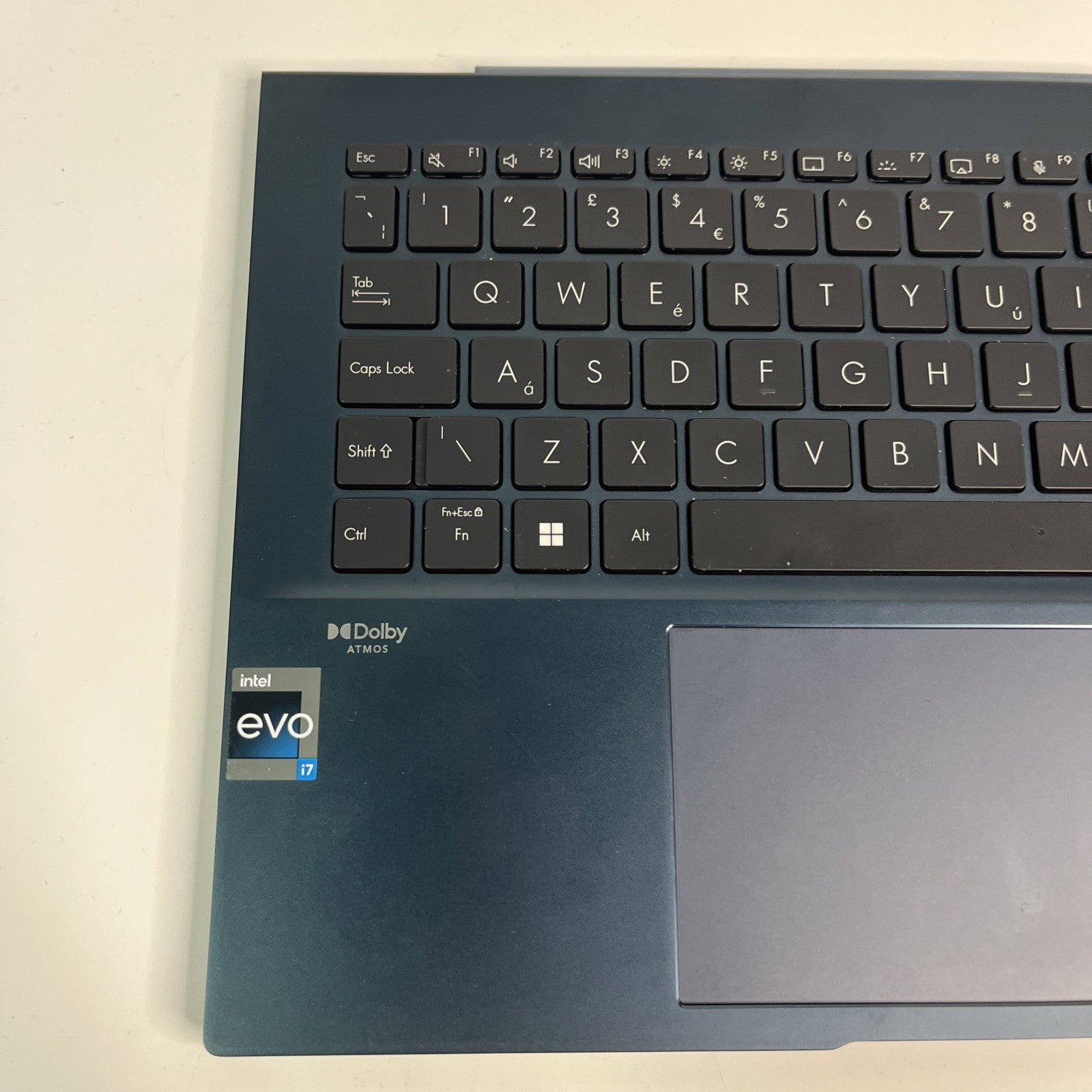 Blue ASUS ZENBOOK 14 FLIP OLED UX3402V Palmrest, Keyboard ,speaker & Touchpad.