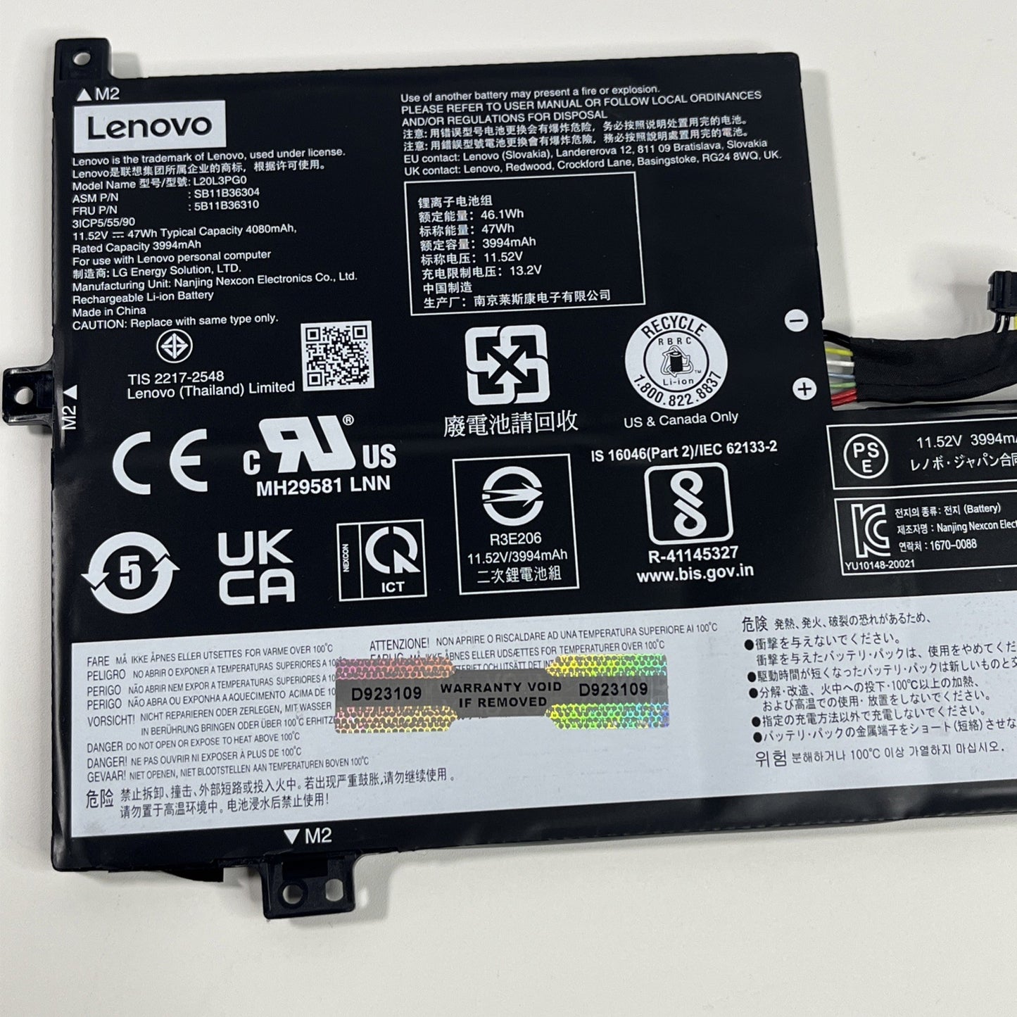 Genuine Lenovo Chromebook Flex 3 15IJL7 Series L20M3PG0 Laptop Battery 3735mAh |