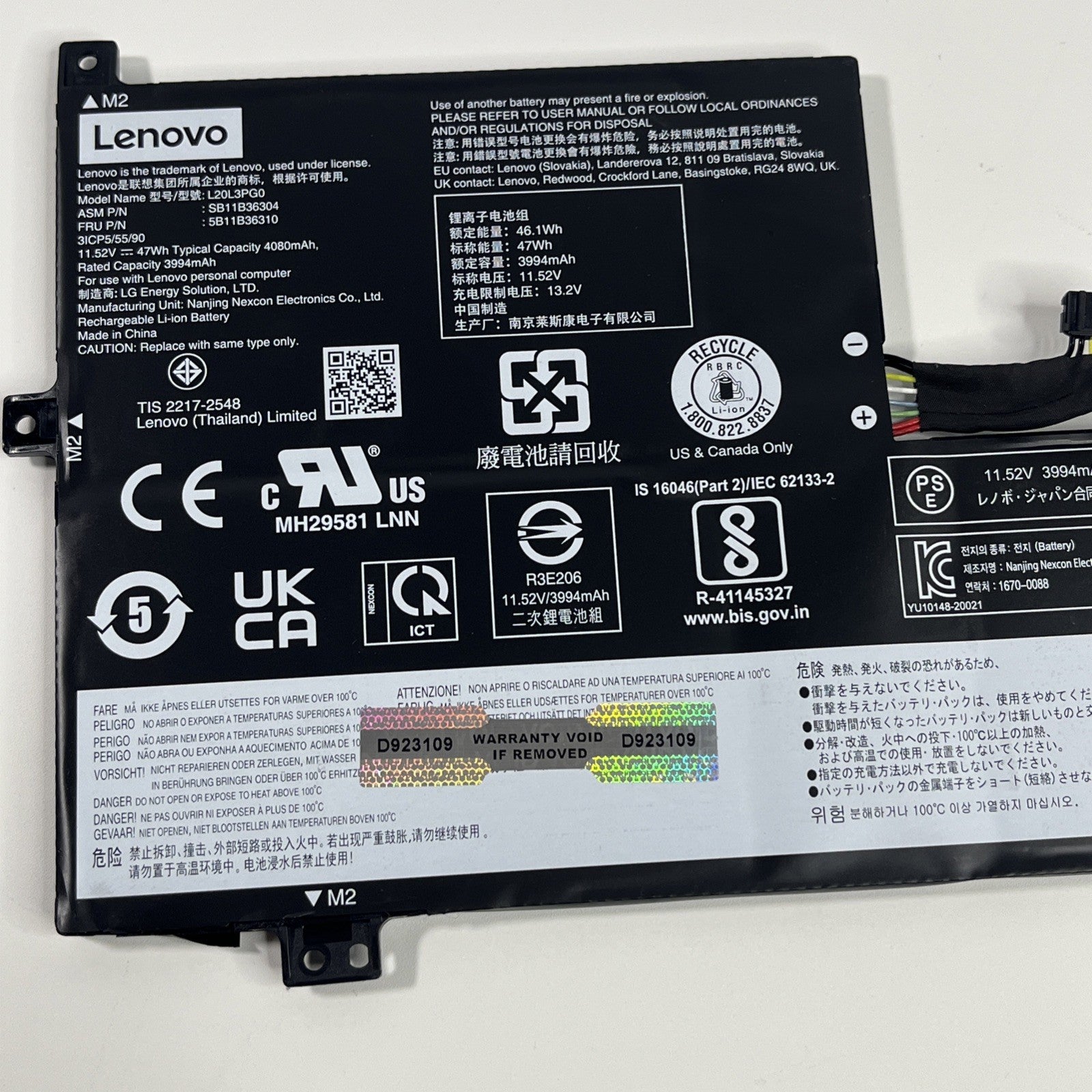 Genuine Lenovo Chromebook Flex 3 15IJL7 Series L20M3PG0 Laptop Battery 3735mAh |