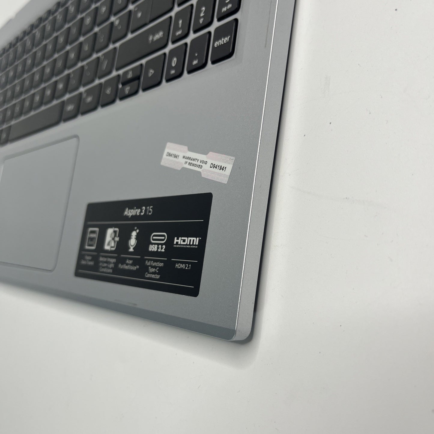 Sliver Acer Aspire 3 A315-24P Palmrest Cover UK Keyboard & Touchpad AM3ZC0006
