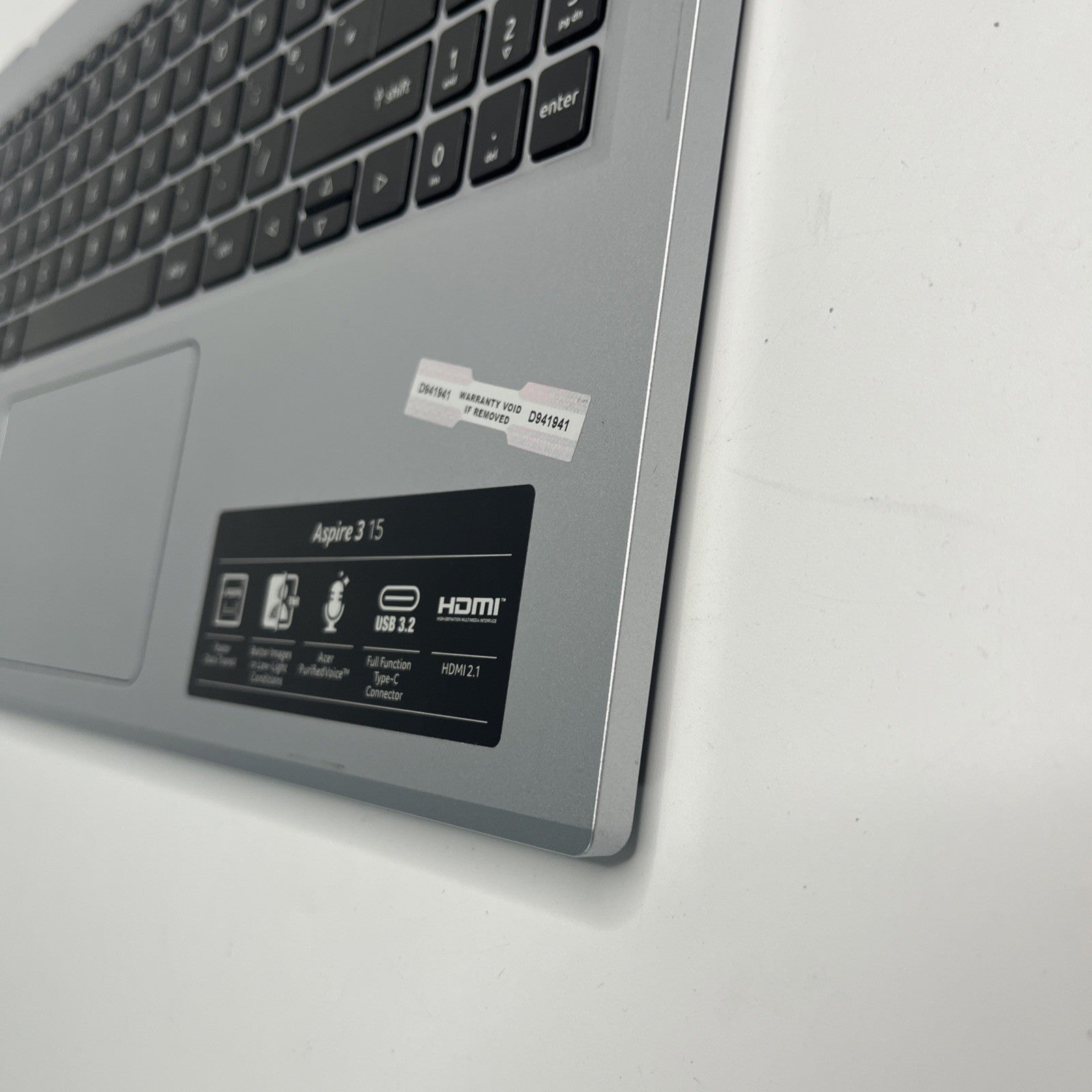 Sliver Acer Aspire 3 A315-24P Palmrest Cover UK Keyboard & Touchpad AM3ZC0006