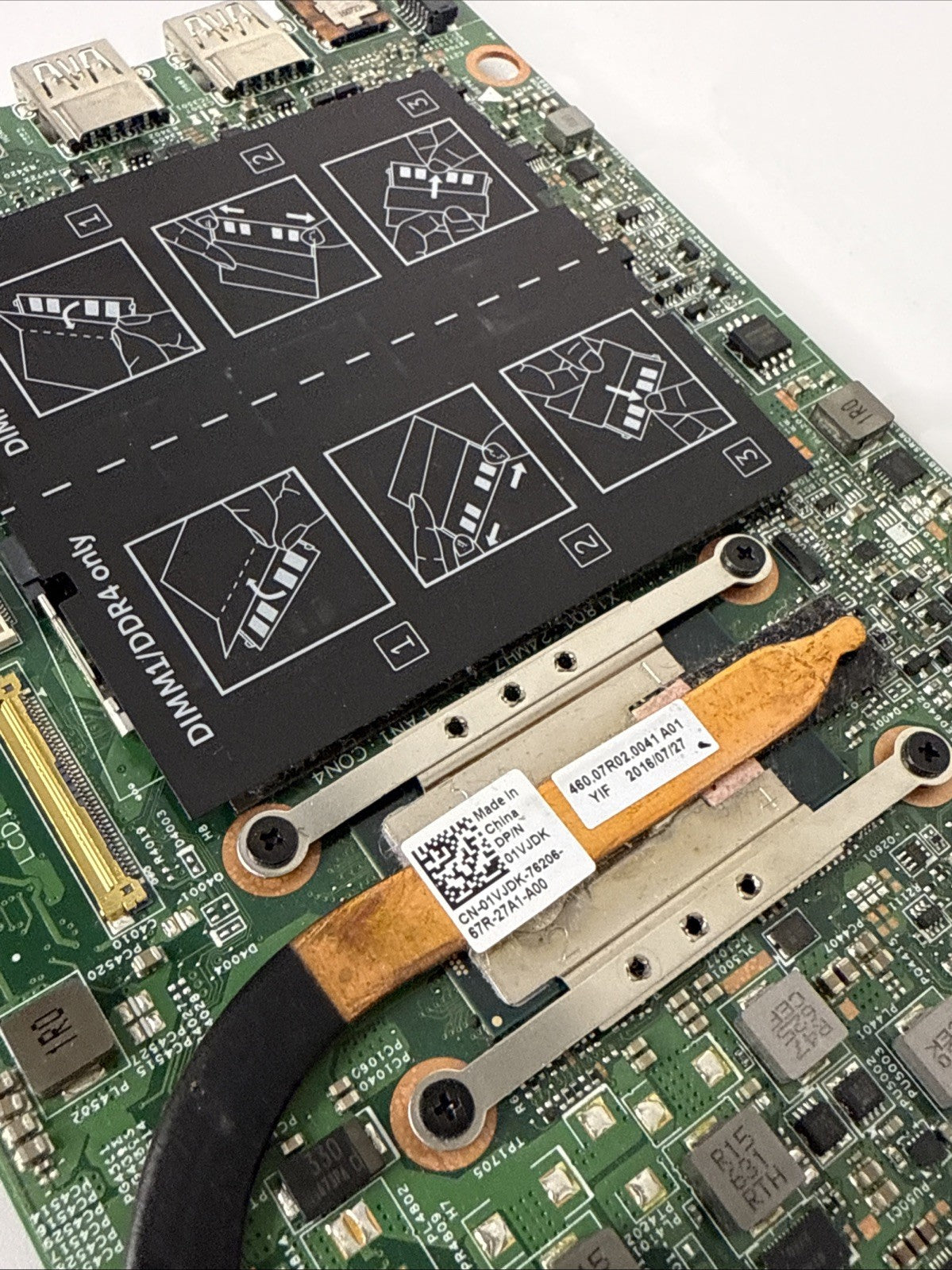 Dell Inspiron 13 5378 Laptop i5-7200U Motherboard 0PG0MH + Heatsink