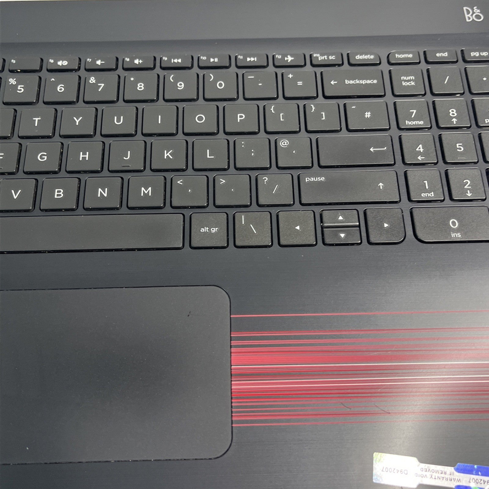 Genuine HP Pavilion 15-BK Series 15-BK060SA Palmrest Touchpad Keyboard Black/Red