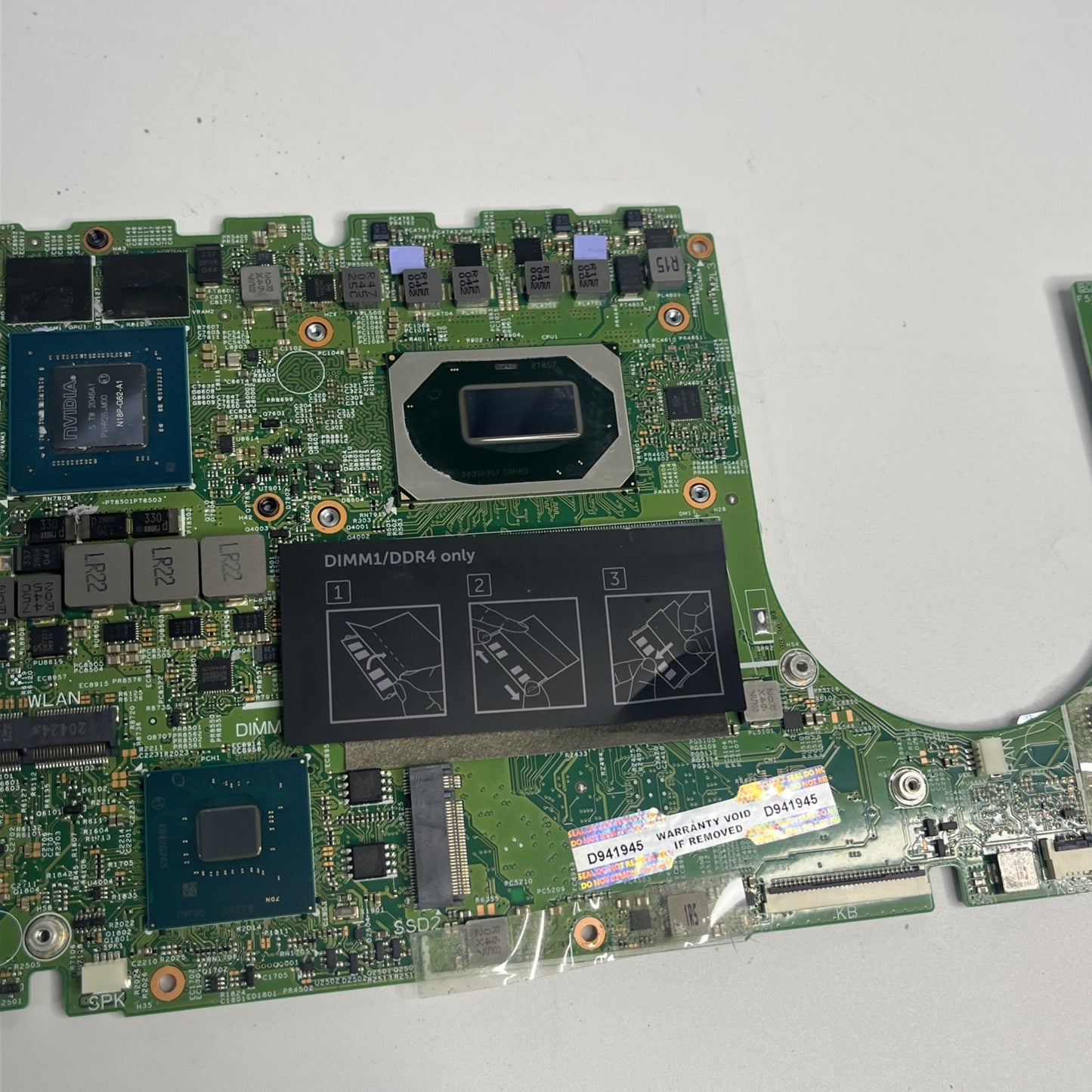 Genuine Dell Inspiron 7501 Motherboard i7-10750H 09H3PJ. GTX 1650 Ti