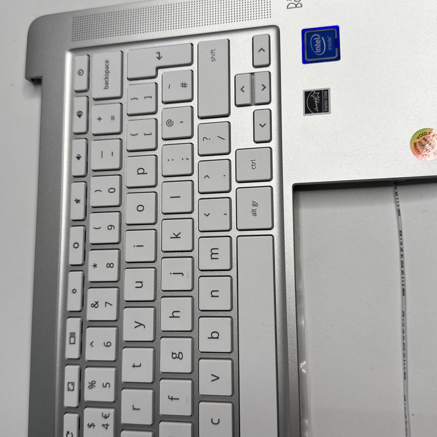 HP Chromebook 14A-NA0001sa Palmrest Cover Keyboard UK Sliver Speakers Genuine