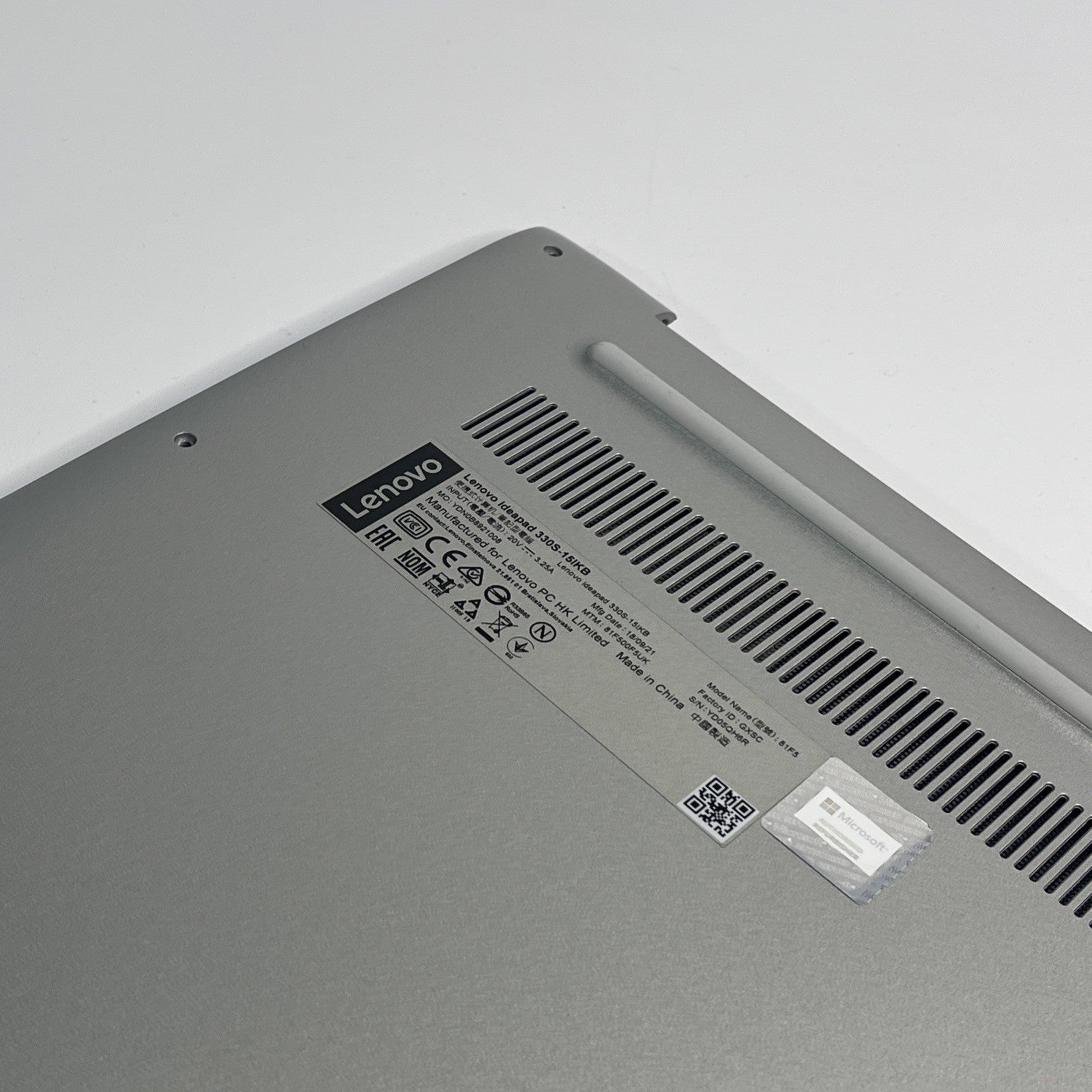 Genuine Sliver Lenovo Ideapad 330S-15IKB Base Bottom Chassis Cover Grade A