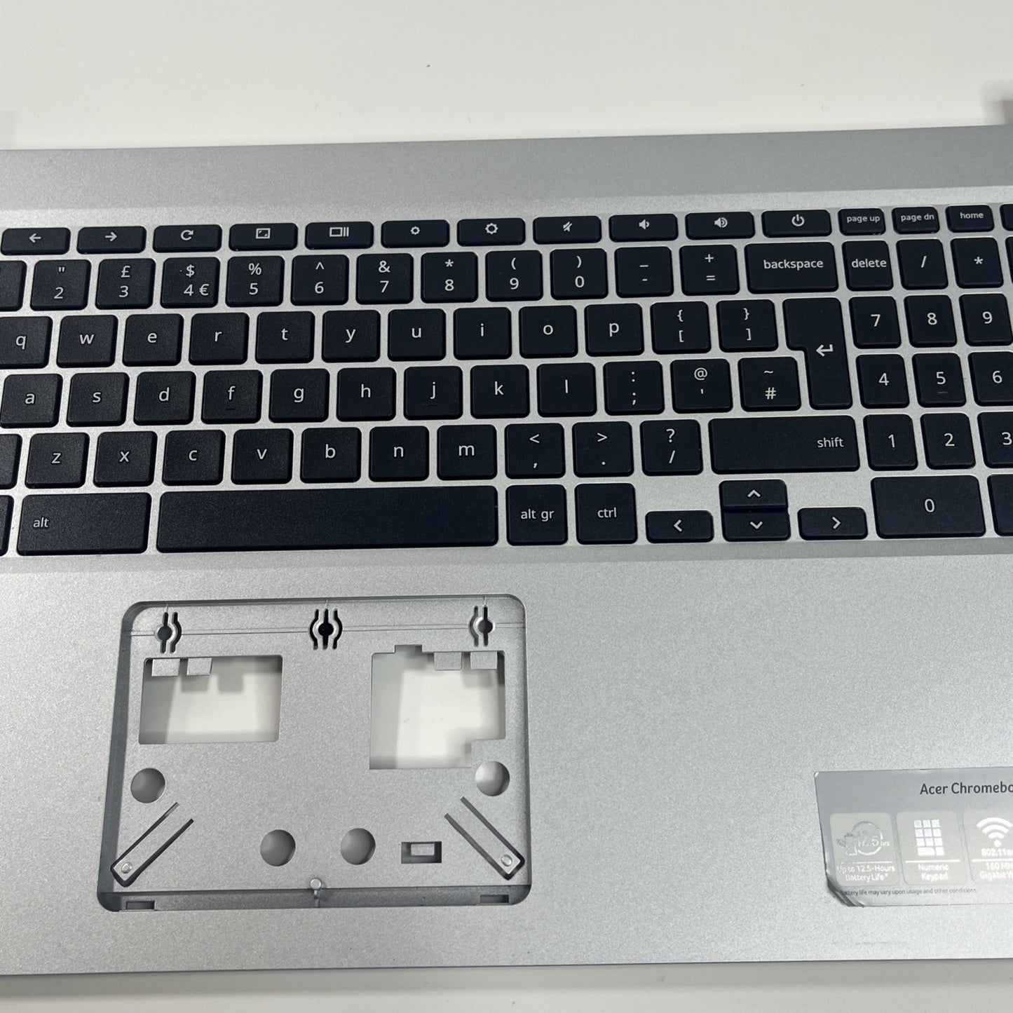 Genuine Acer Chromebook CB315-3H Palmrest And Keyboard Silver