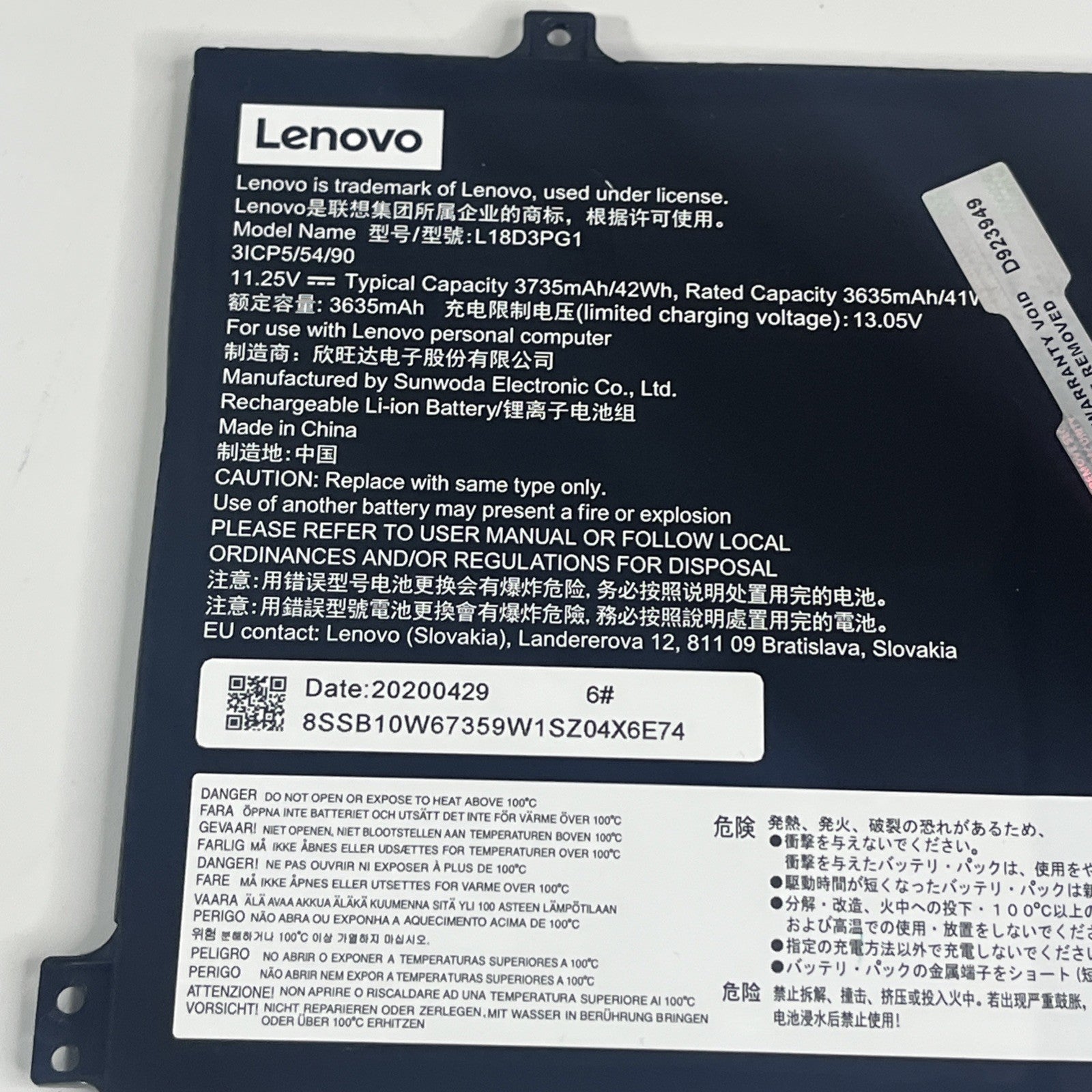 L17L3PB0 L18D3PG1 Battery for Lenovo 100E 500E Chromebook C340-11 S340-14 Serie