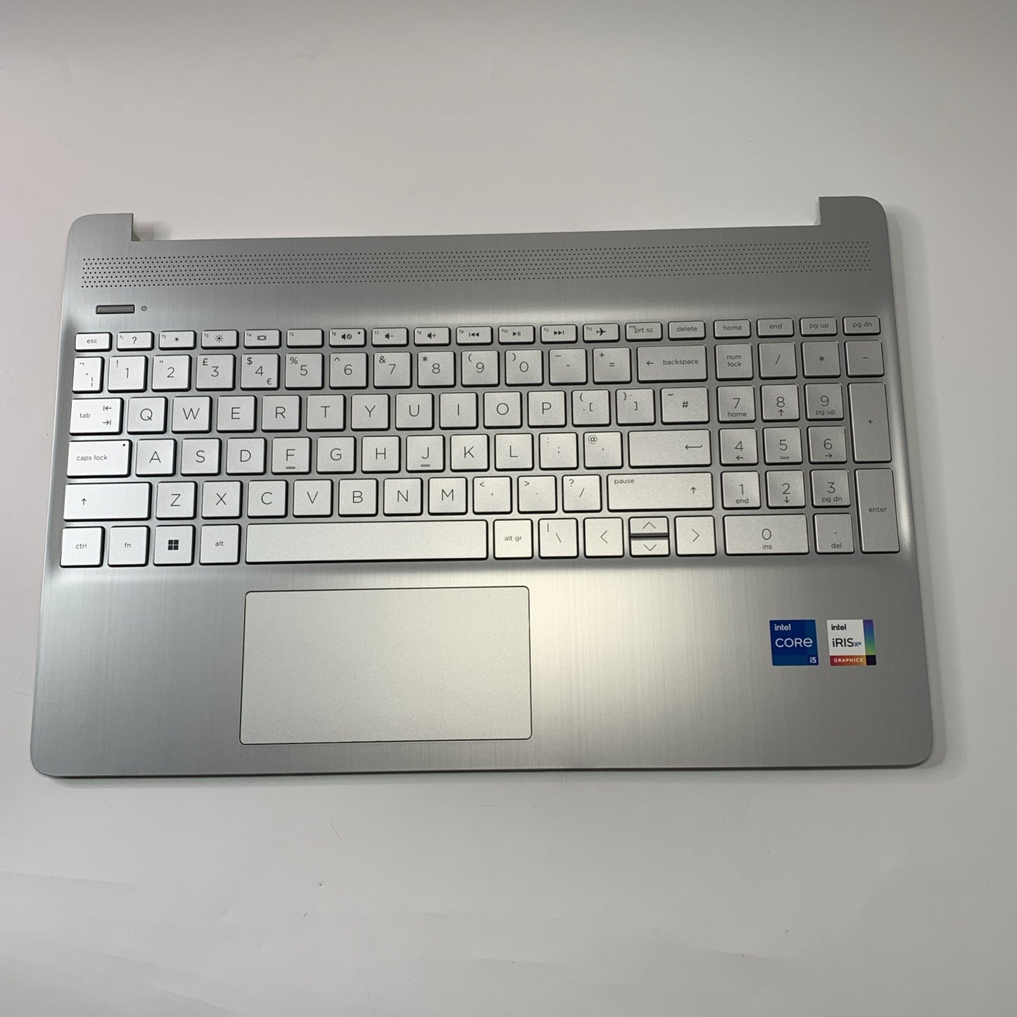 Genuine HP 15S-FQ 15S-EQ Complete Palmrest Cover UK Keyboard Silver L63578-031