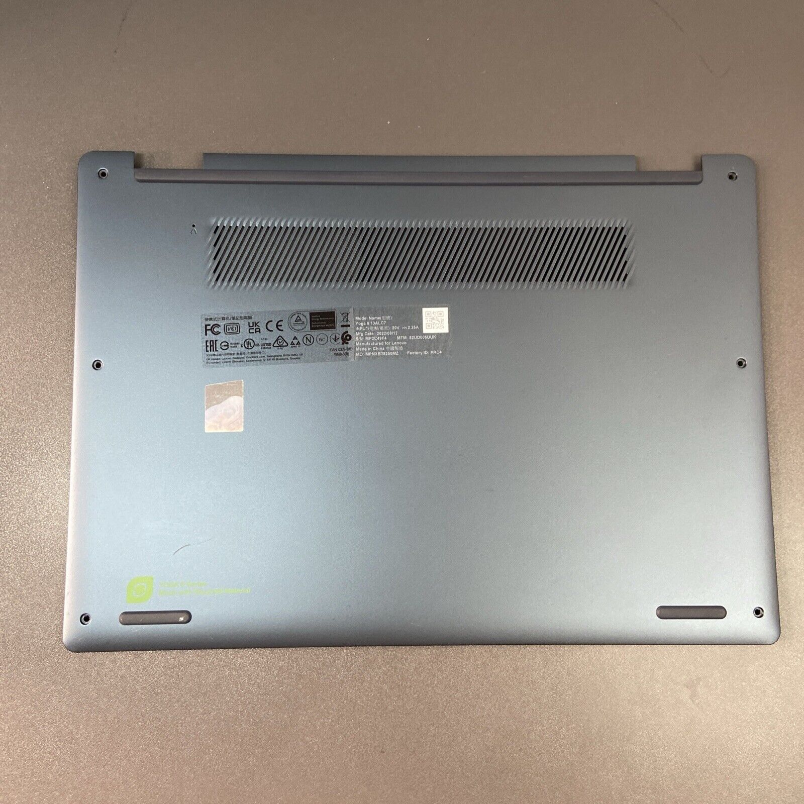 Lenovo Yoga 6 13ALC7 82UD Base Bottom Lower Case AP3SJ000300 5CB1H23778