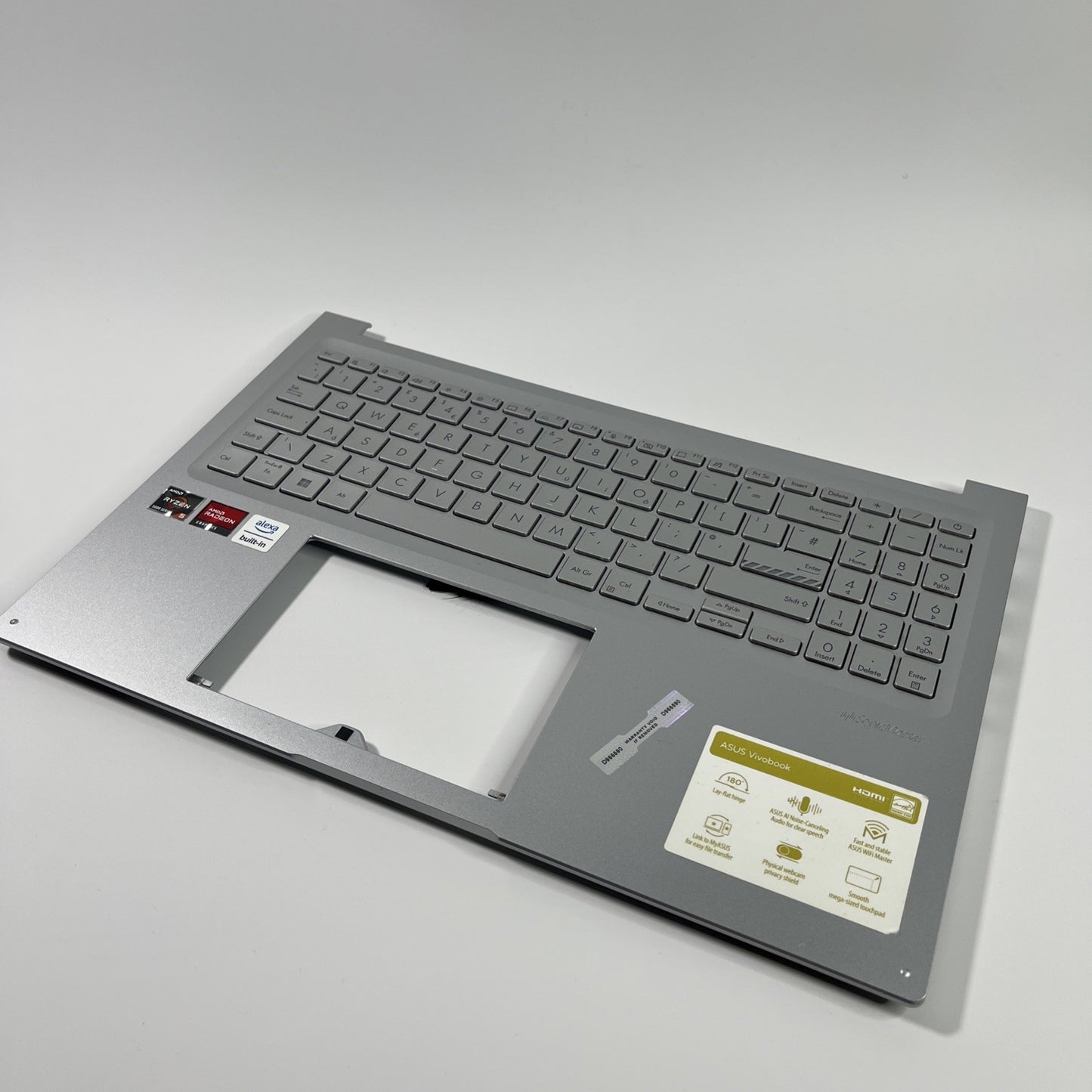 Genuine Silver ASUs vivobook 16 m1603QA palmrest And Keyboard 13N1-FBM0311