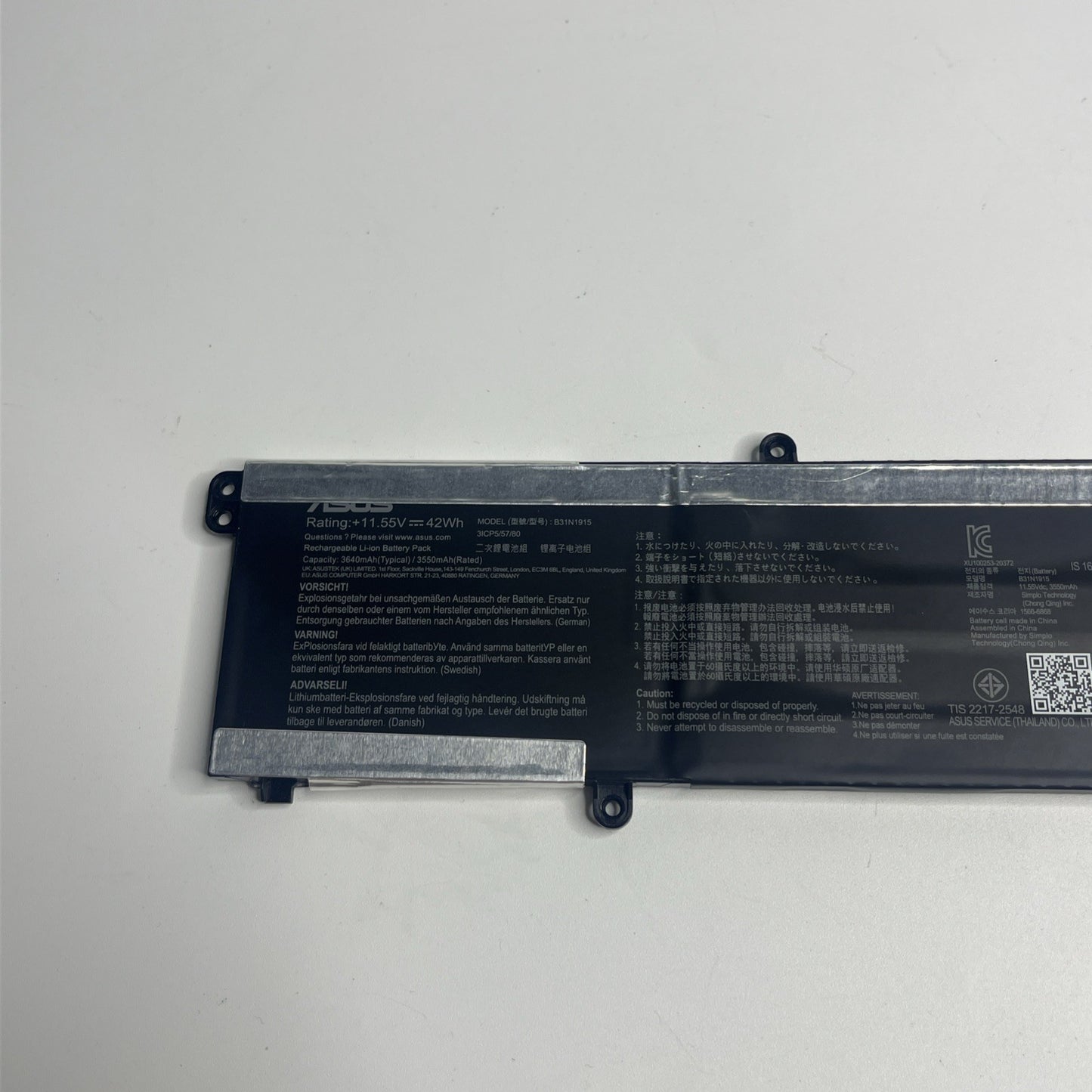 Genuine Asus ExpertBook B1500C , B31N1915 Laptop Battery. Very Good Condition