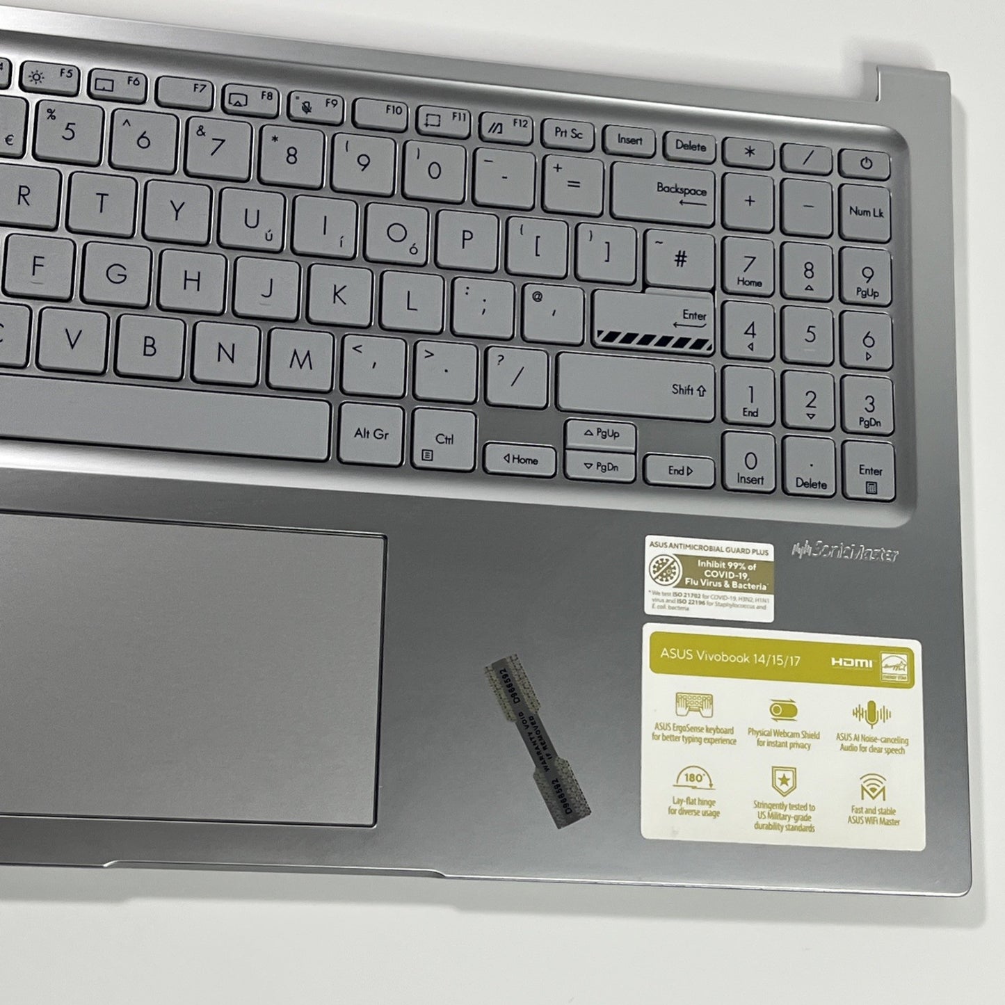 Genuine Silver Asus VB 15 X1504ZA Palmrest, Keyboard& Speaker 13N1-GVM0401.#G A
