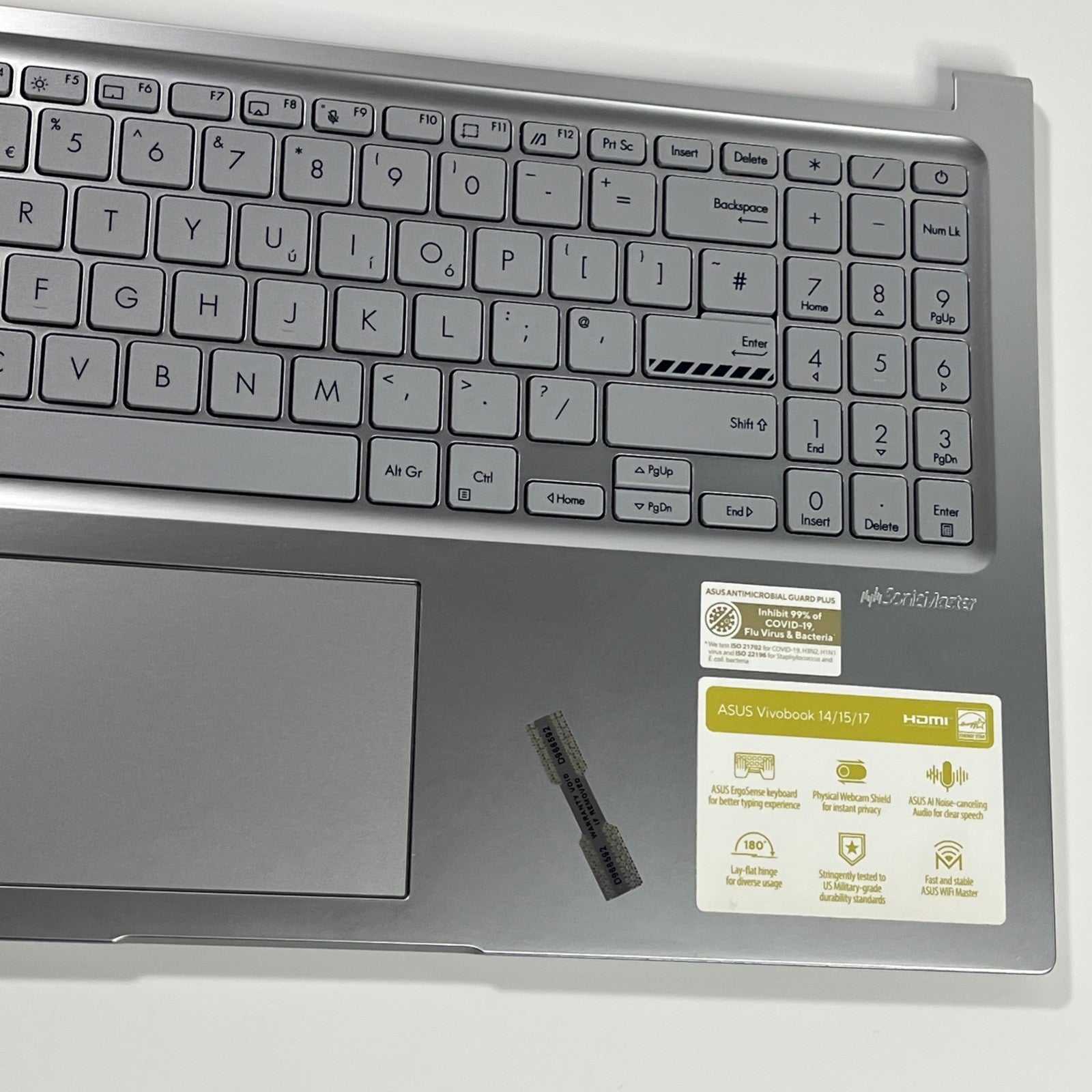 Genuine Silver Asus VB 15 X1504ZA Palmrest, Keyboard& Speaker 13N1-GVM0401.#G A