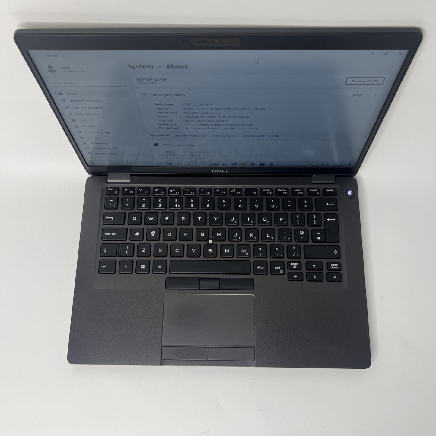 Dell Latitude 5400 i5-8665U 8th Gen 16GB Ram 512GB SSD 14.0" FHD Window 11