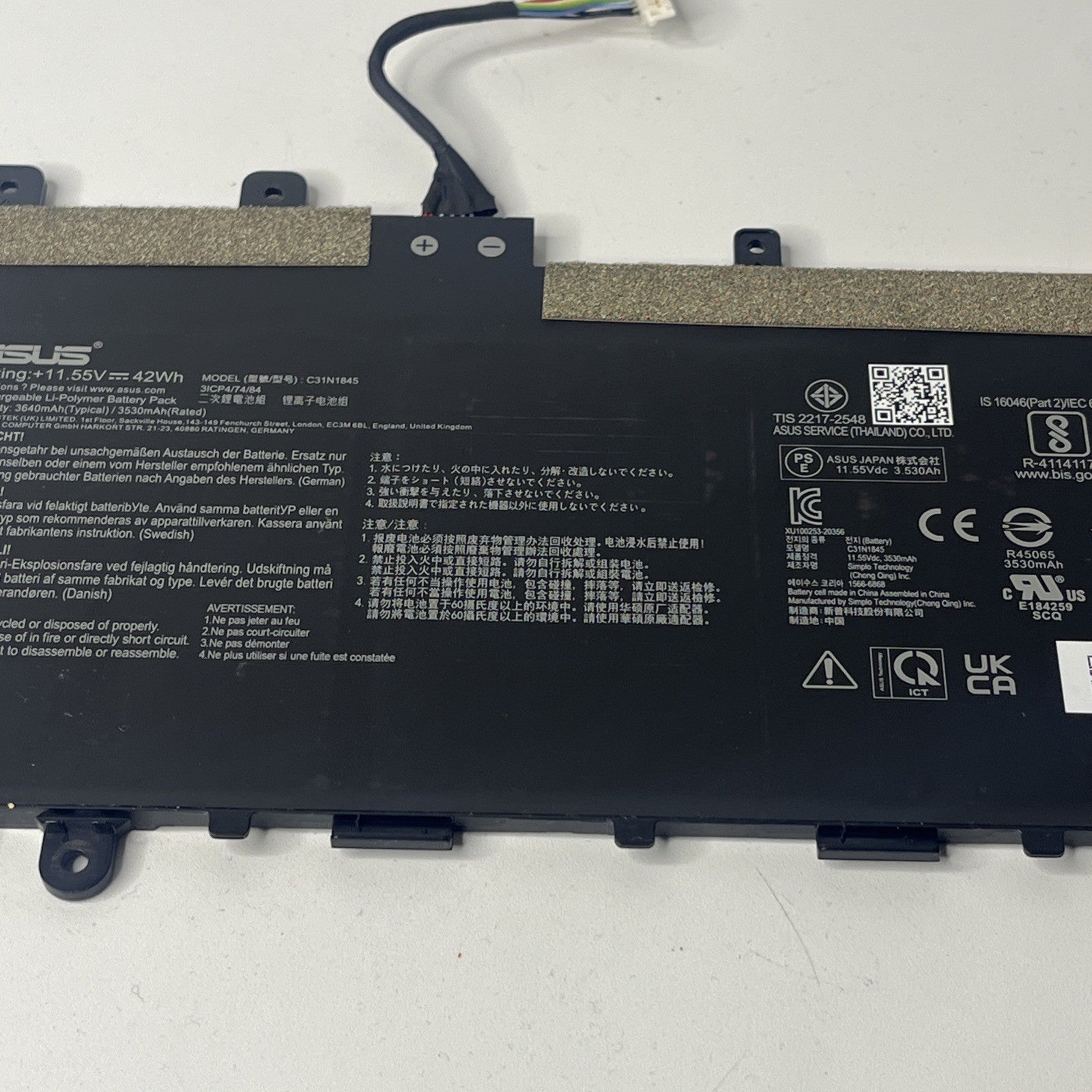 Genuine Asus Chromebook CX1400CMA Series C31N1845 Laptop Battery 3640mAh |