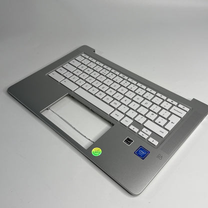 HP Chromebook 14A-NA0001sa Palmrest Cover Keyboard UK Sliver Speakers Genuine