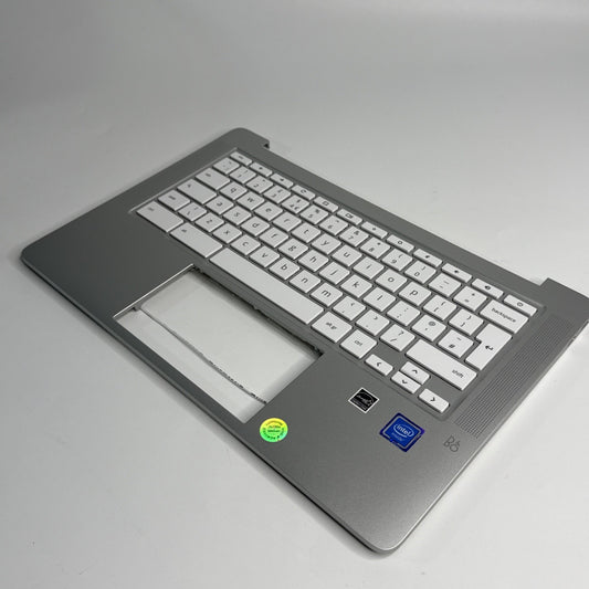 HP Chromebook 14A-NA0001sa Palmrest Cover Keyboard UK Sliver Speakers Genuine
