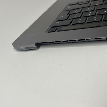 Genuine MacBook Pro16" A2141-2019 Palmrest keyboard Trackpad.  Bit Crack At Side