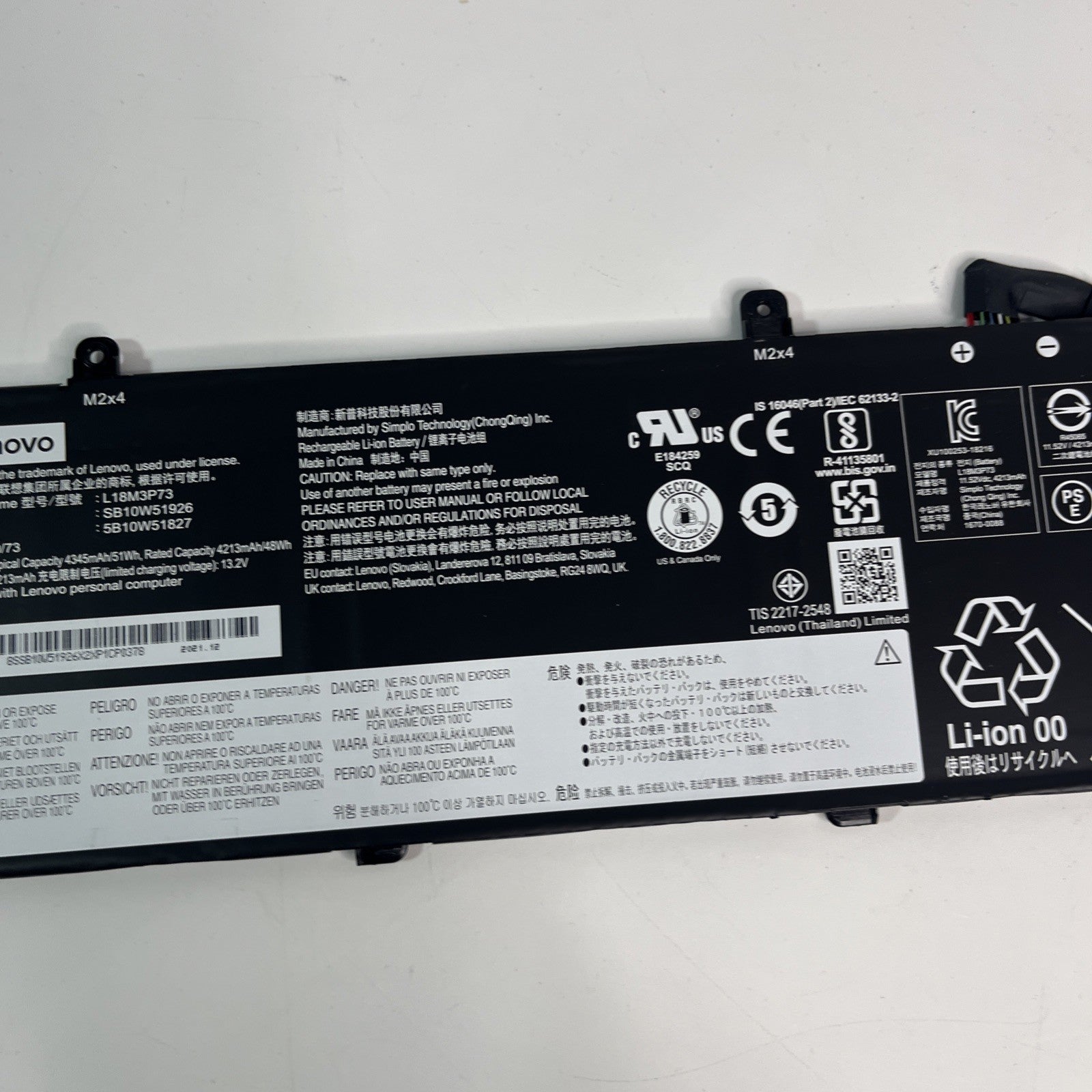 Genuine L18M3P73 Battery for Lenovo P14s Gen2 Good Health