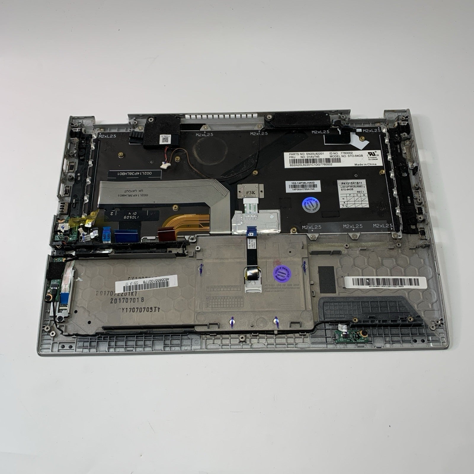 Lenovo Yoga 370 Complete Palmrest UK Backlit Keyboard & Touchpad Silver 01HY214