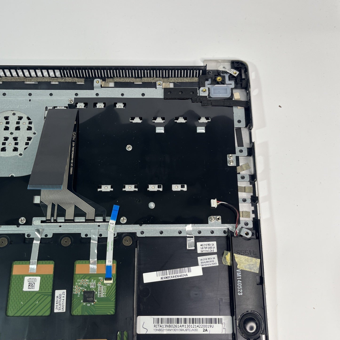 Genuine Silver Asus K551L Complete Palmrest, Keyboard,Usb Board & Spk 13NB0261AM