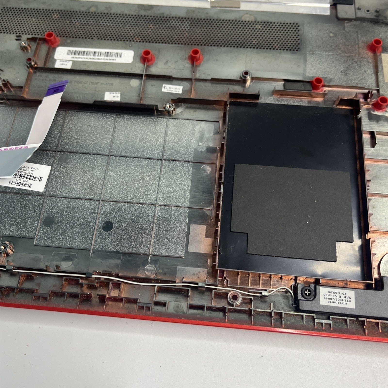 Genuine Red Hp Pavilion 15-BK060SA Bottom Base Cover Case, Speakers+ Usb Board.