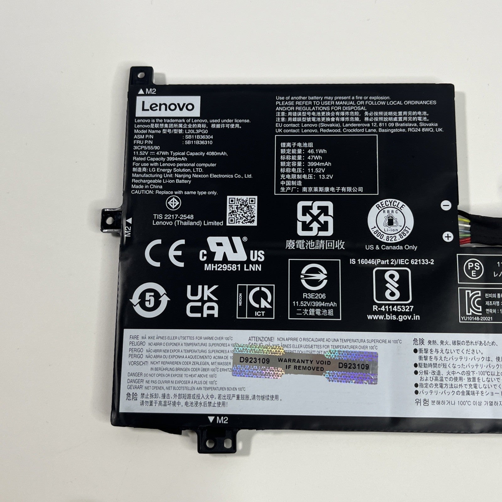 Genuine Lenovo Chromebook Flex 3 15IJL7 Series L20M3PG0 Laptop Battery 3735mAh |