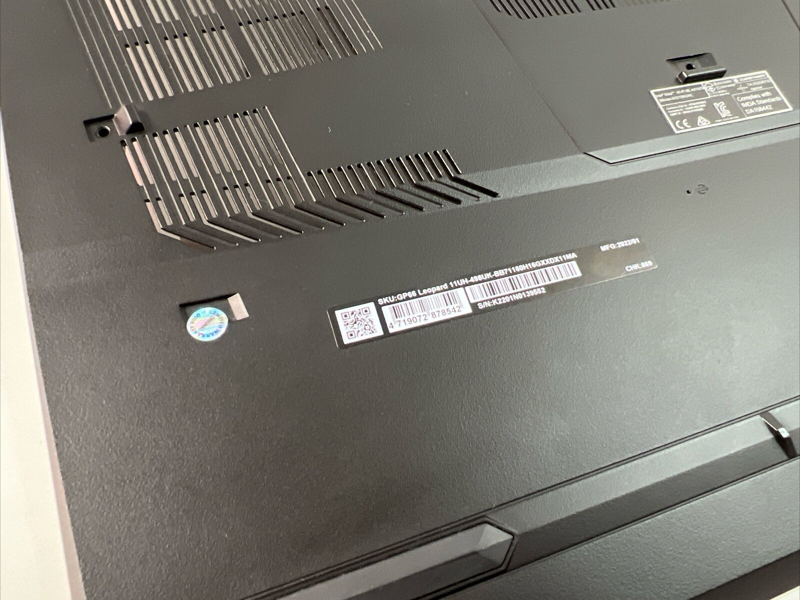 MSI GP66 Leopard 11UH MS-1543 Bottom Base Cover Case Chassis 307-543D224
