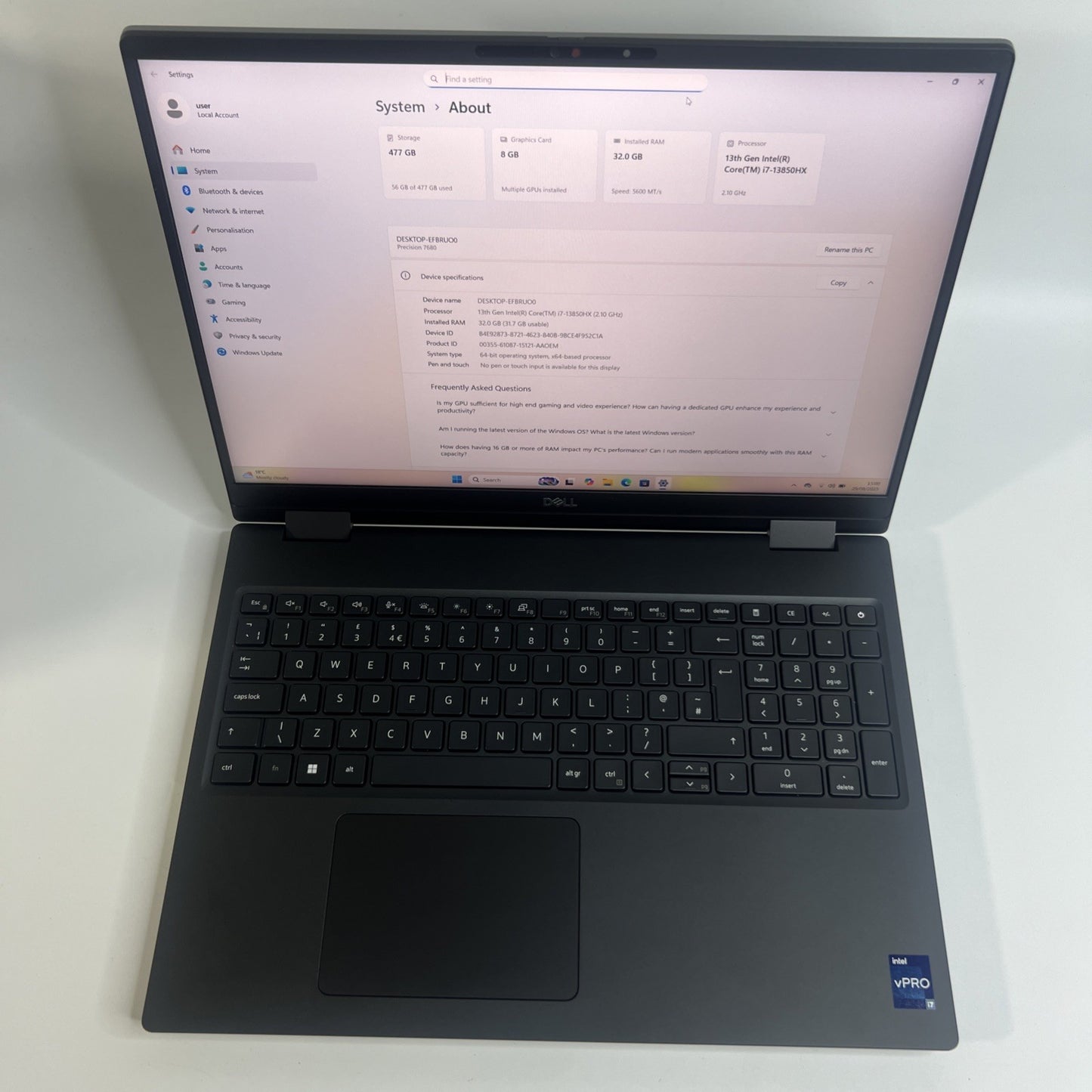 Dell Precision 7680 Mobile Workstation i7-13850HX 32GB RAM 512GB SSD RTX A2000