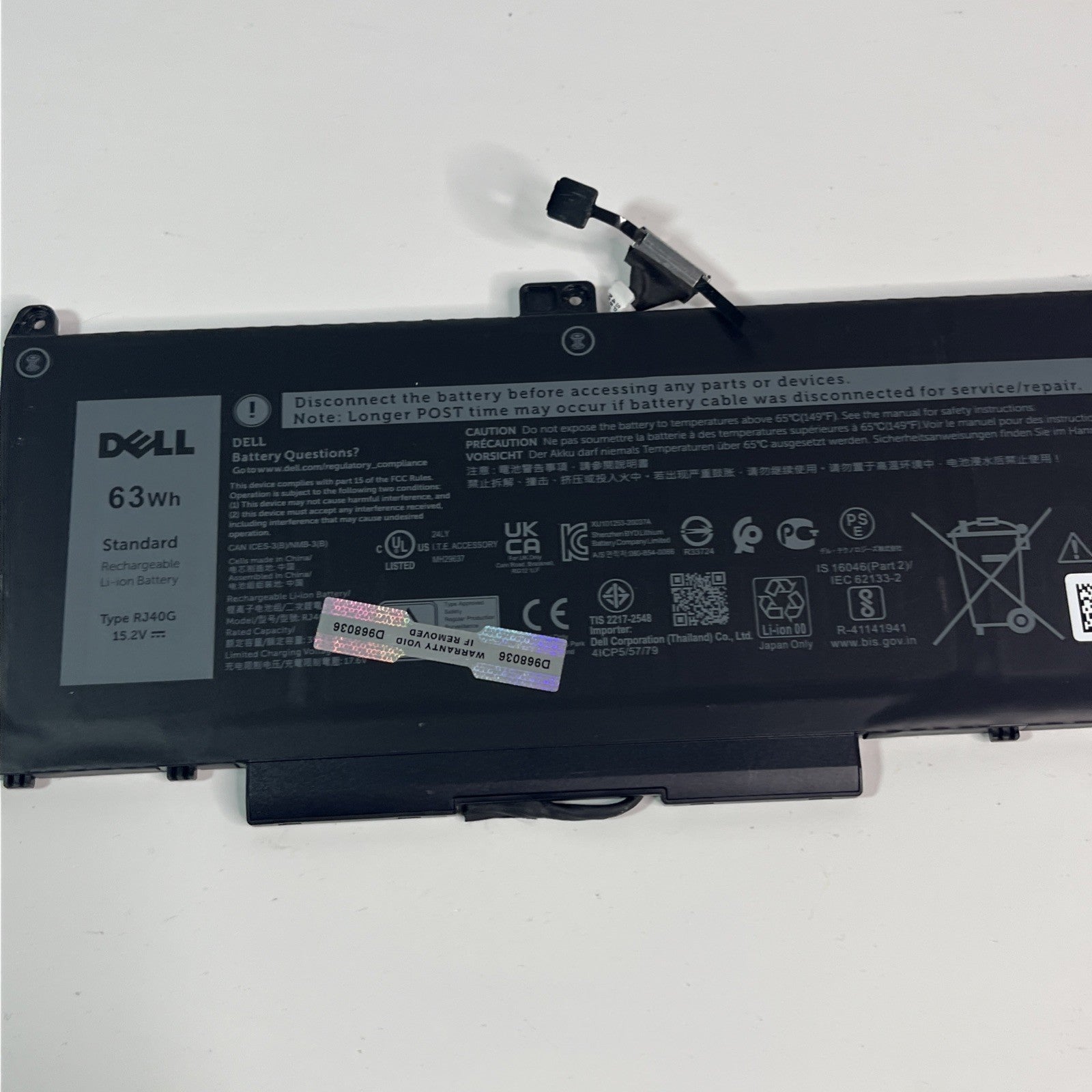 Genuine Dell Latitude 5520 Battery RJ40G Battery Health GOOD