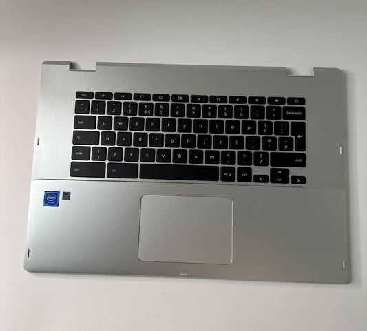 Asus CX1500CN Genuine Palmrest Assembly UK Keyboard Touchpad Silver (VERY GOOD)