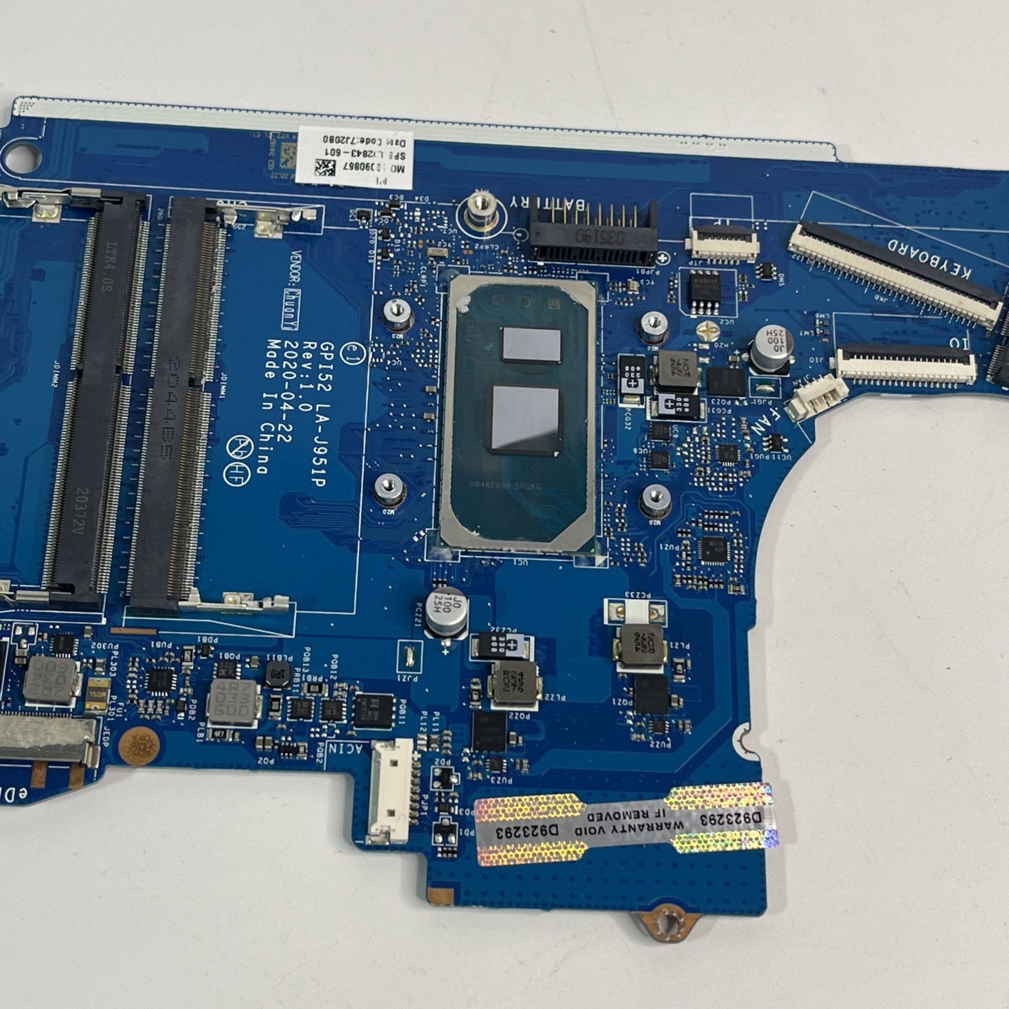 HP Notebook 250 G7 Intel Core i3-1005G1 Motherboard GPI52 LA-J951P Faulty