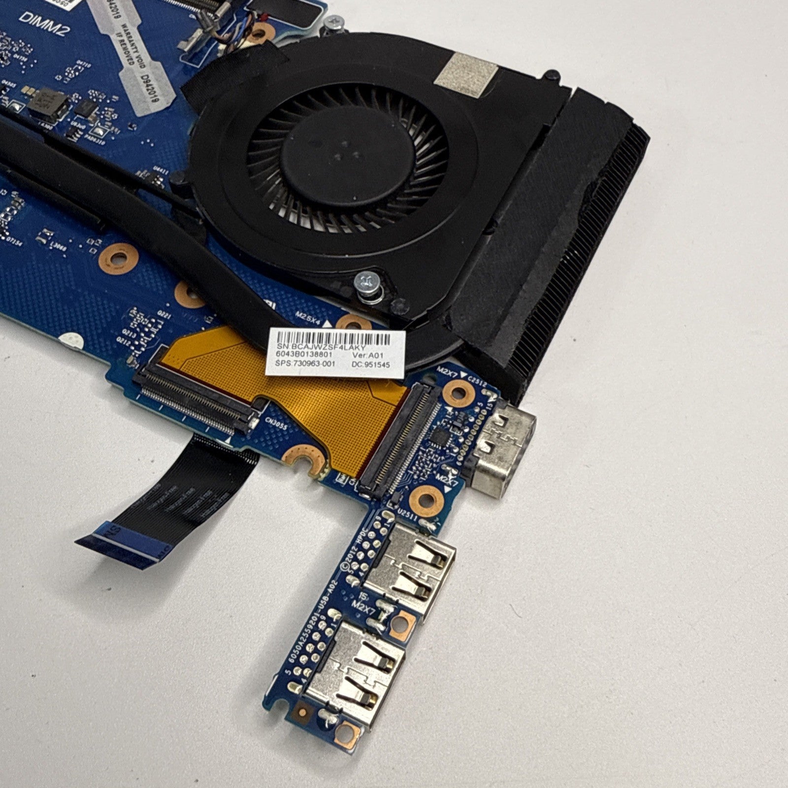 HP EliteBook 840 G1 Laptop i5-4300u Motherboard 730803-601 + Heatsink +Fan +USB
