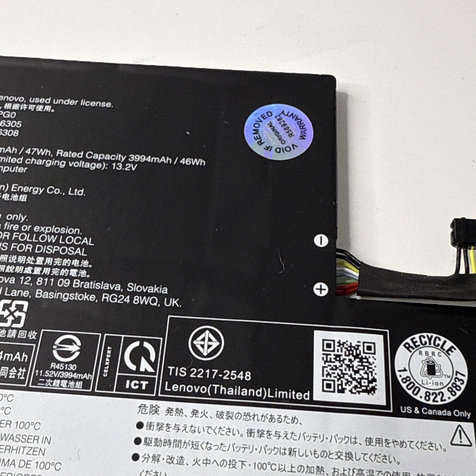 Genuine Battery L20C3PG0 For Lenovo ideapad Chrome 3-15IJL6 5B11B36308