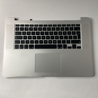 MacBook Pro 15" A1398 2014 Palmrest Top Case Cover UK Keyboard Silver + Battery
