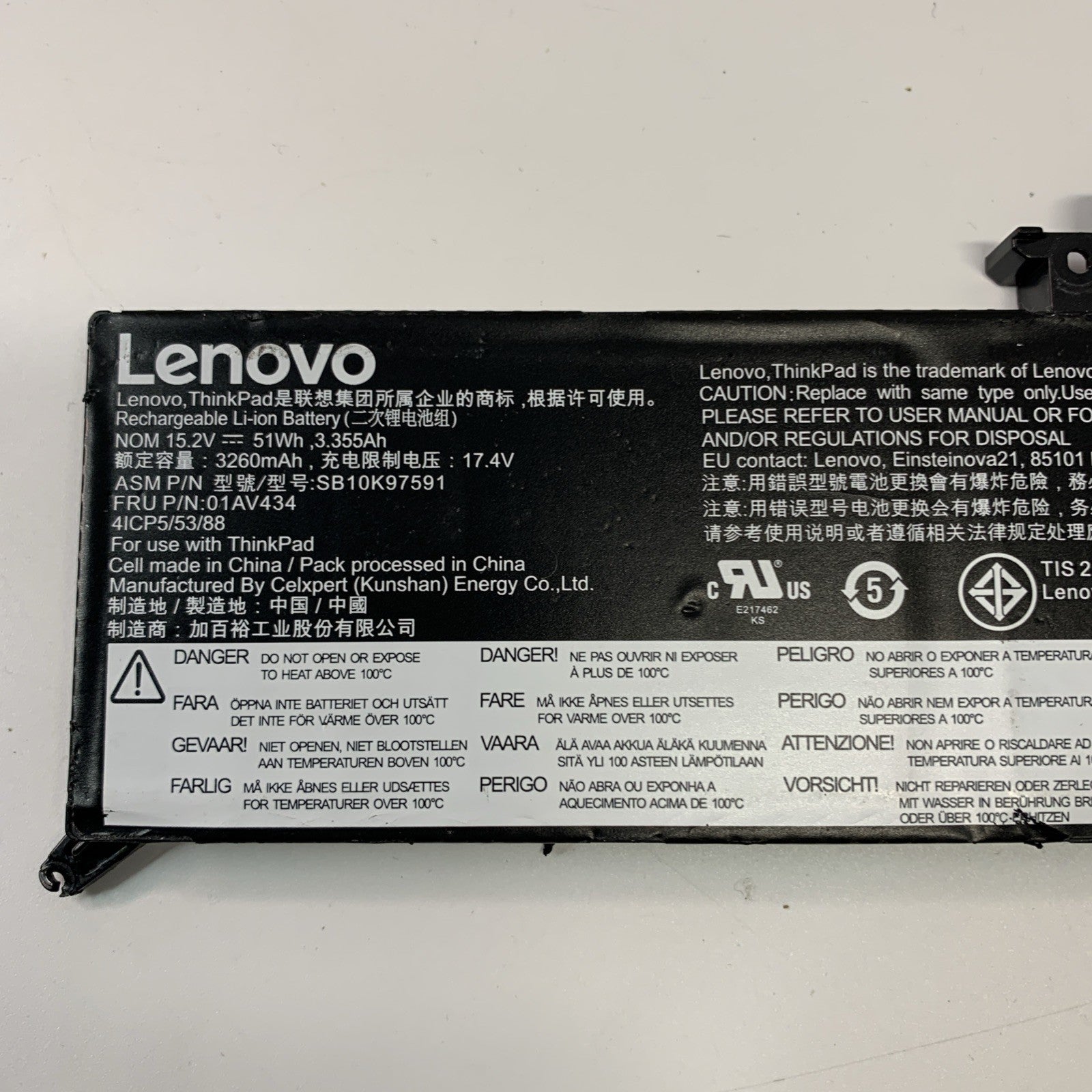 Genuine Lenovo ThinkPad Yoga 370 260 X380 01AV433 01AV434 Battery 85%+