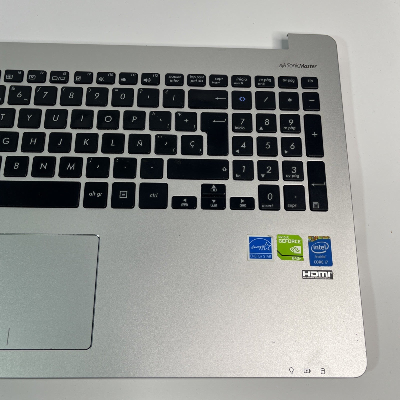 Genuine Silver Asus K551L Complete Palmrest, Keyboard,Usb Board & Spk 13NB0261AM