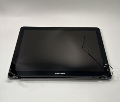 APPLE MACBOOK PRO 13 A1278 2011 SCREEN ASSEMBLY TOP LID SILVER (BROKEN CABLE)