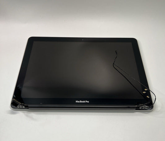 APPLE MACBOOK PRO 13 A1278 2011 SCREEN ASSEMBLY TOP LID SILVER (BROKEN CABLE)