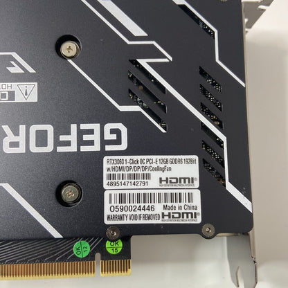 KFA2 Nvidia GeForce RTX 3060 1-Click OC Series 12GB GDDR6 Graphics Card Parts