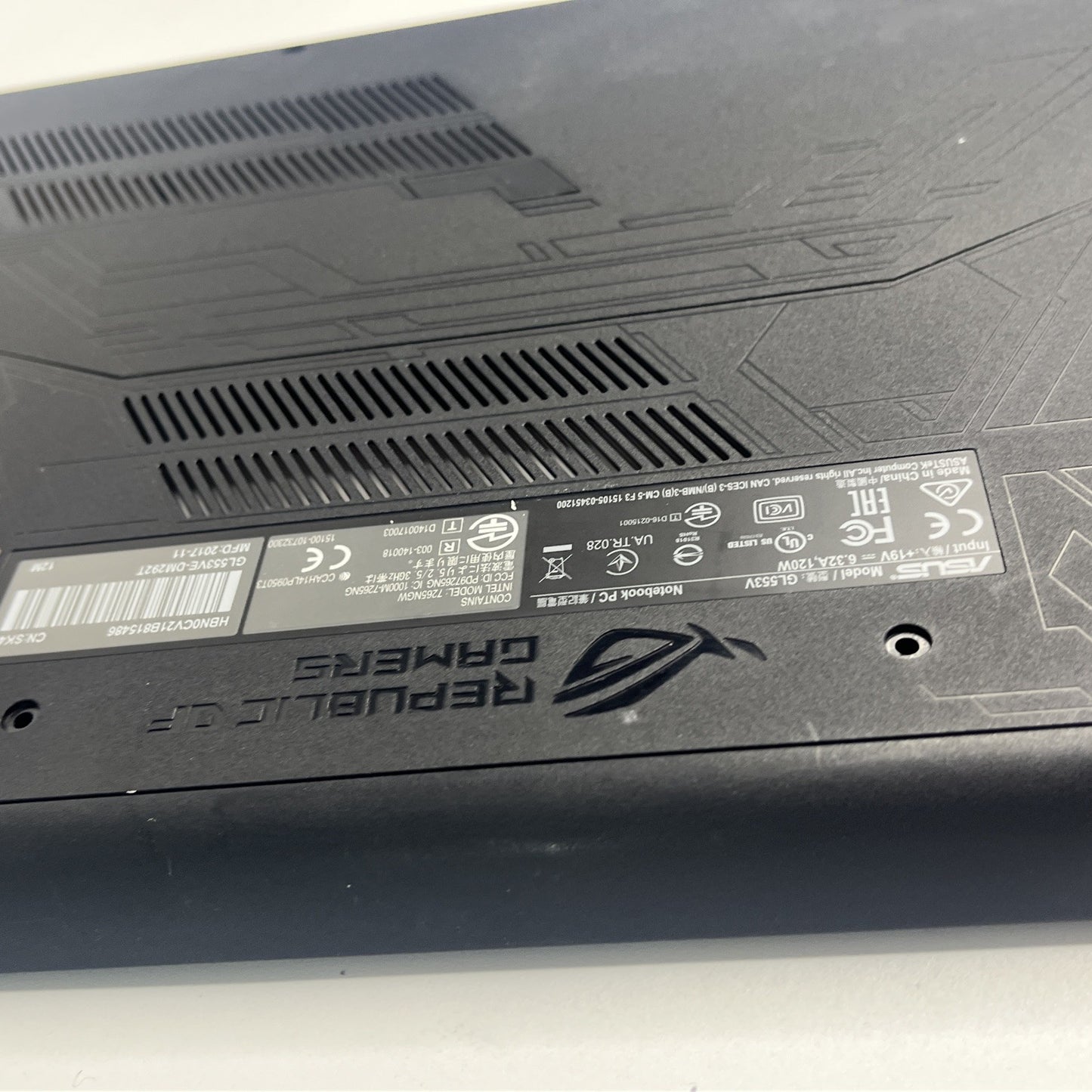 Asus ROG GL553V GL553VE GL553VD GL553VW Bottom case black 13N1-0BA0101